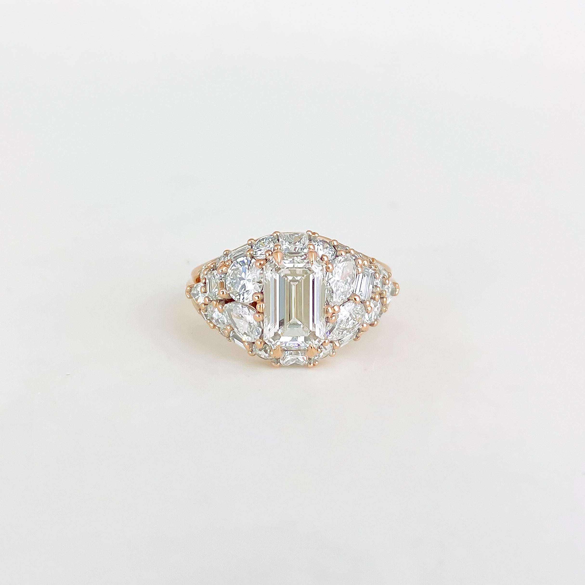 1.30 CT Emerald Lab Grown Diamond Bezel Engagement Ring