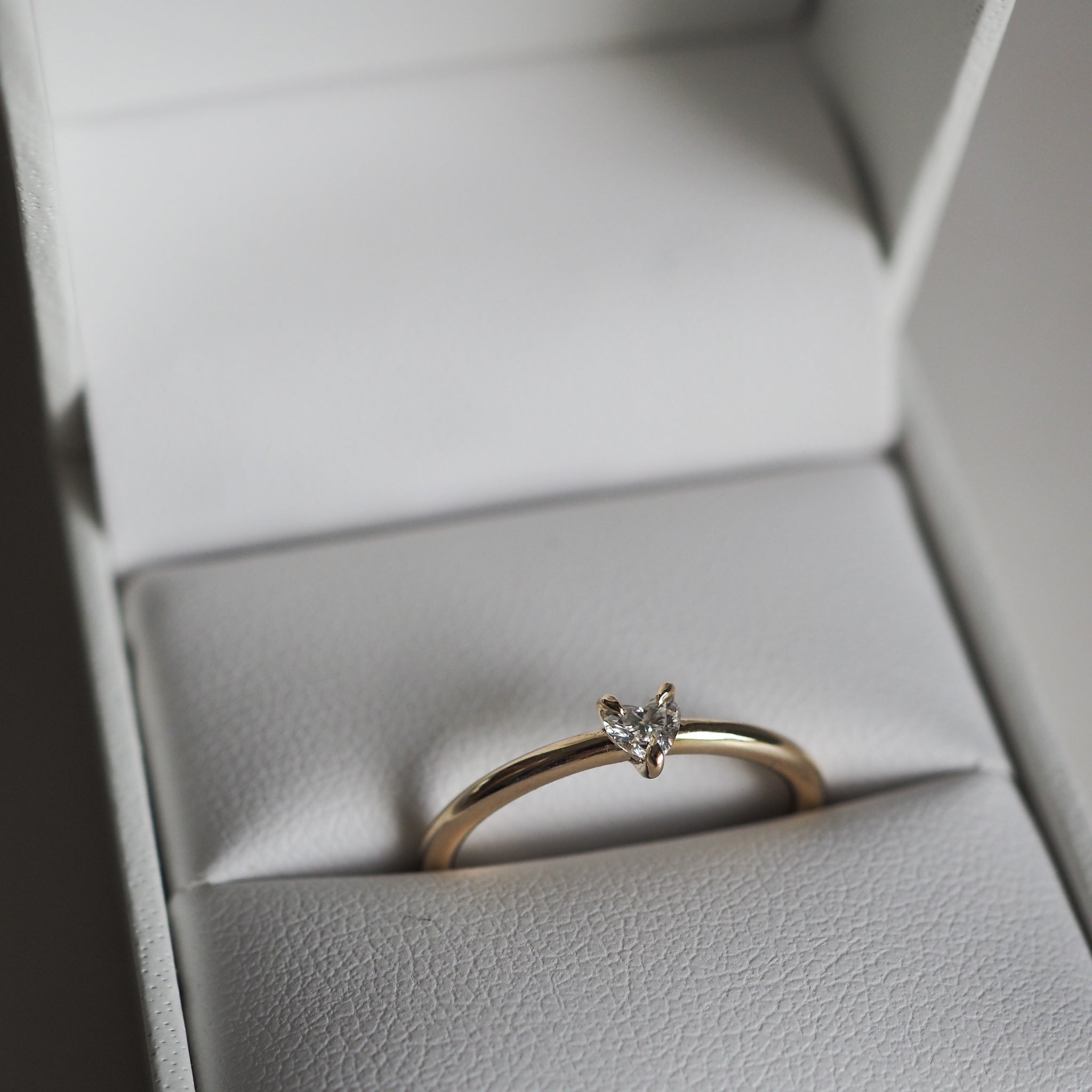 0.15 Carats Heart Cut CVD Diamond Solitaire Engagement Ring