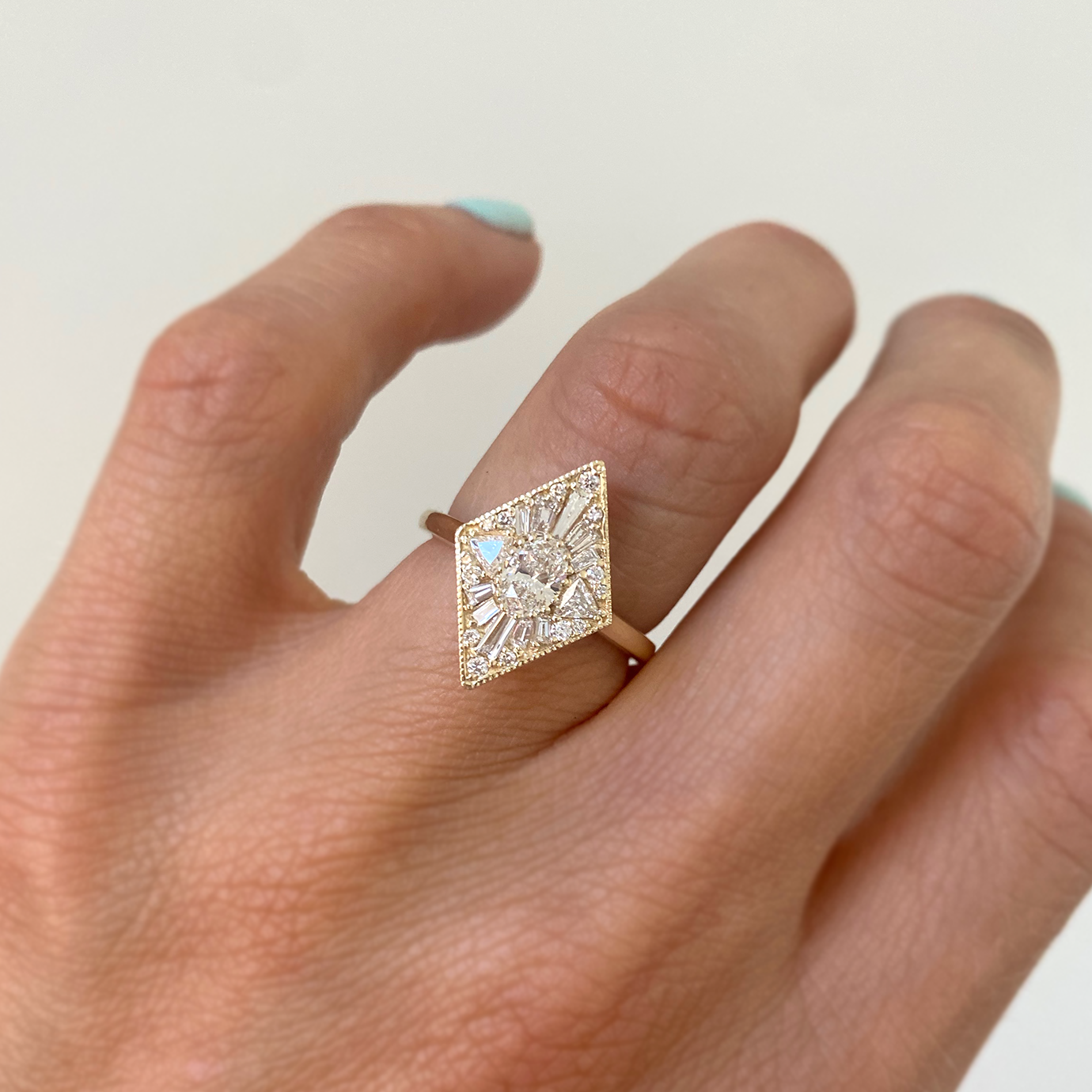 0.30 CT Oval Shape Lab Grown Kite Engagement Ring