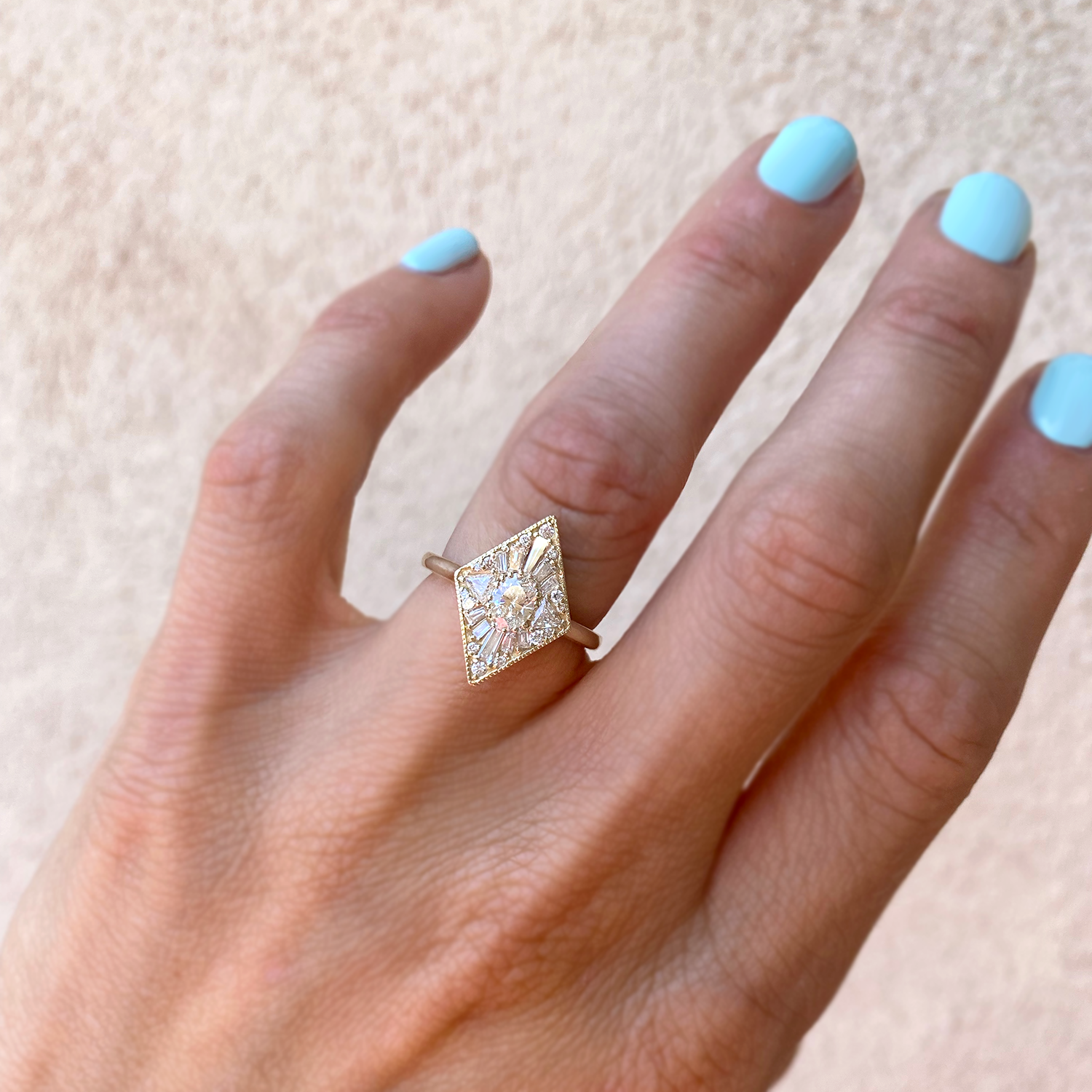 0.30 CT Oval Shape Lab Grown Kite Engagement Ring