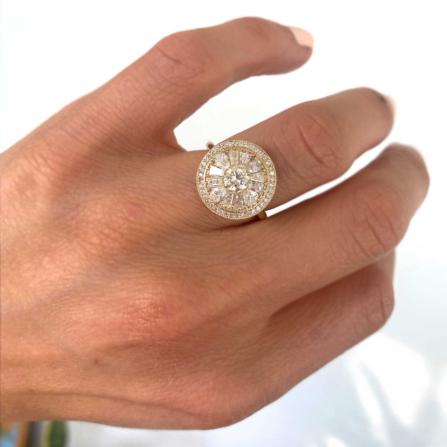 0.38 CT Round Shape Lab Grown Vintage Engagement Ring