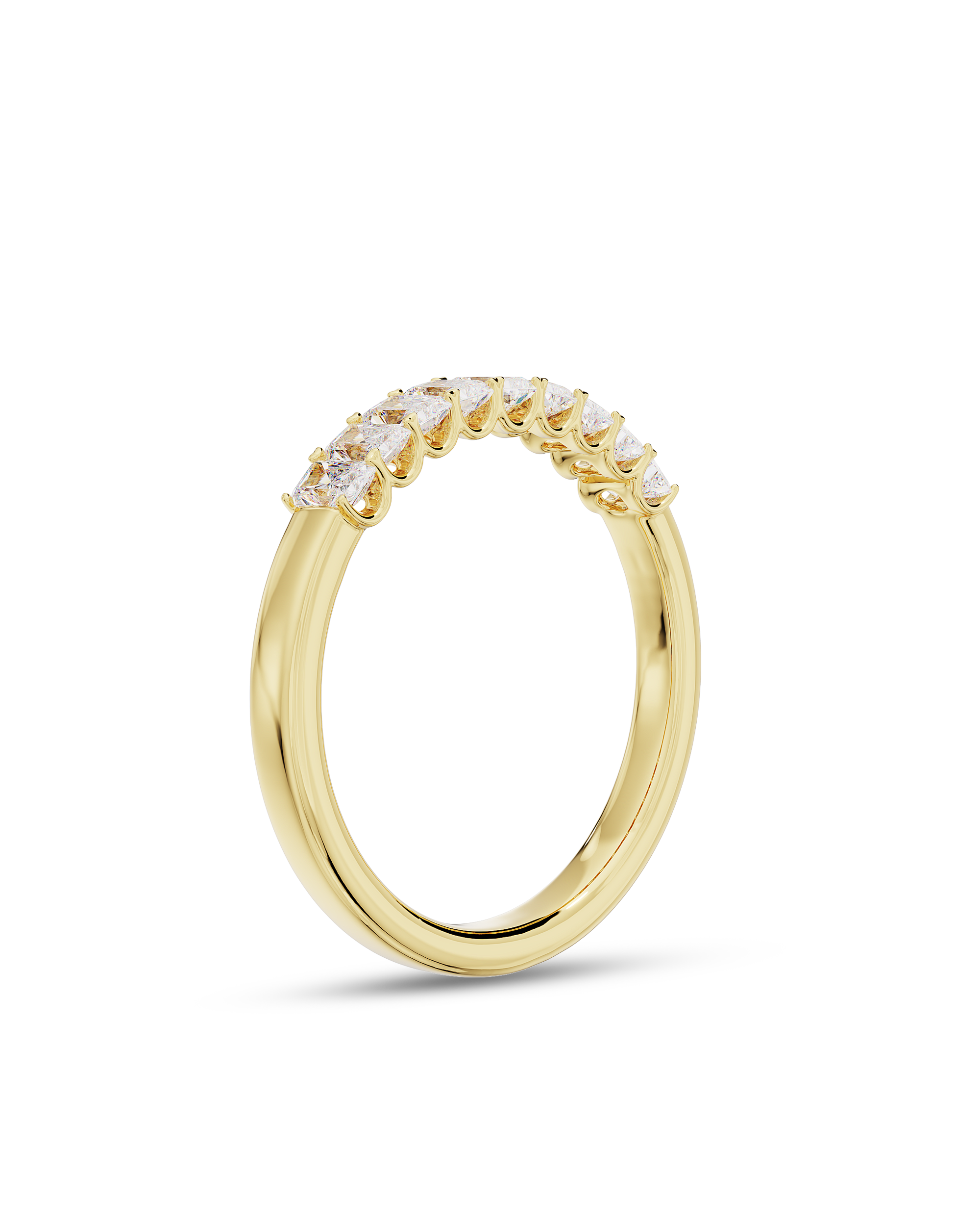 0.40 TCW Radiant Cut CVD Diamond Half Eternity Wedding Band