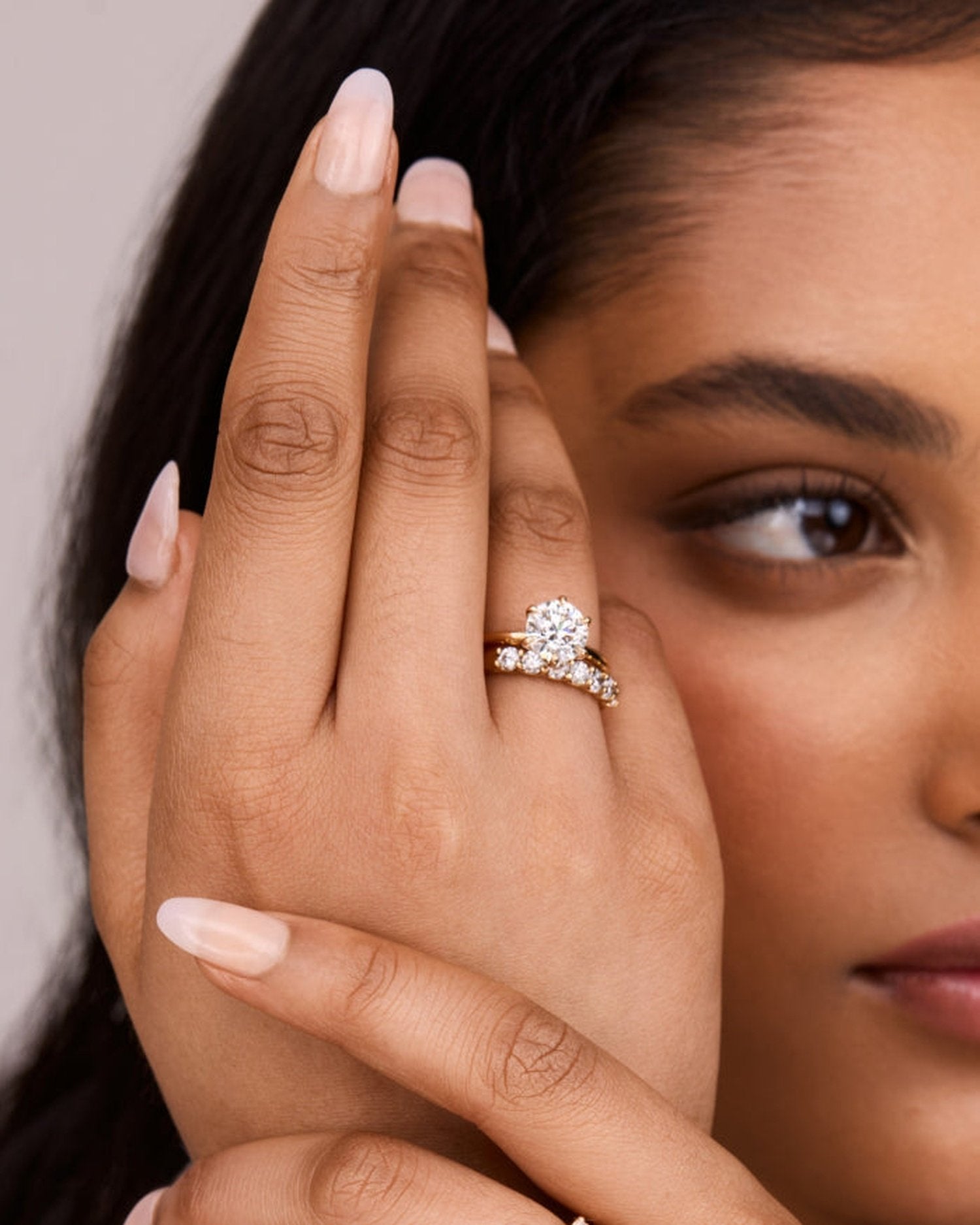 1.5–3.5 CT round cut lab grown diamond solitaire engagement ring in gold, timeless single-stone design with brilliant sparkle