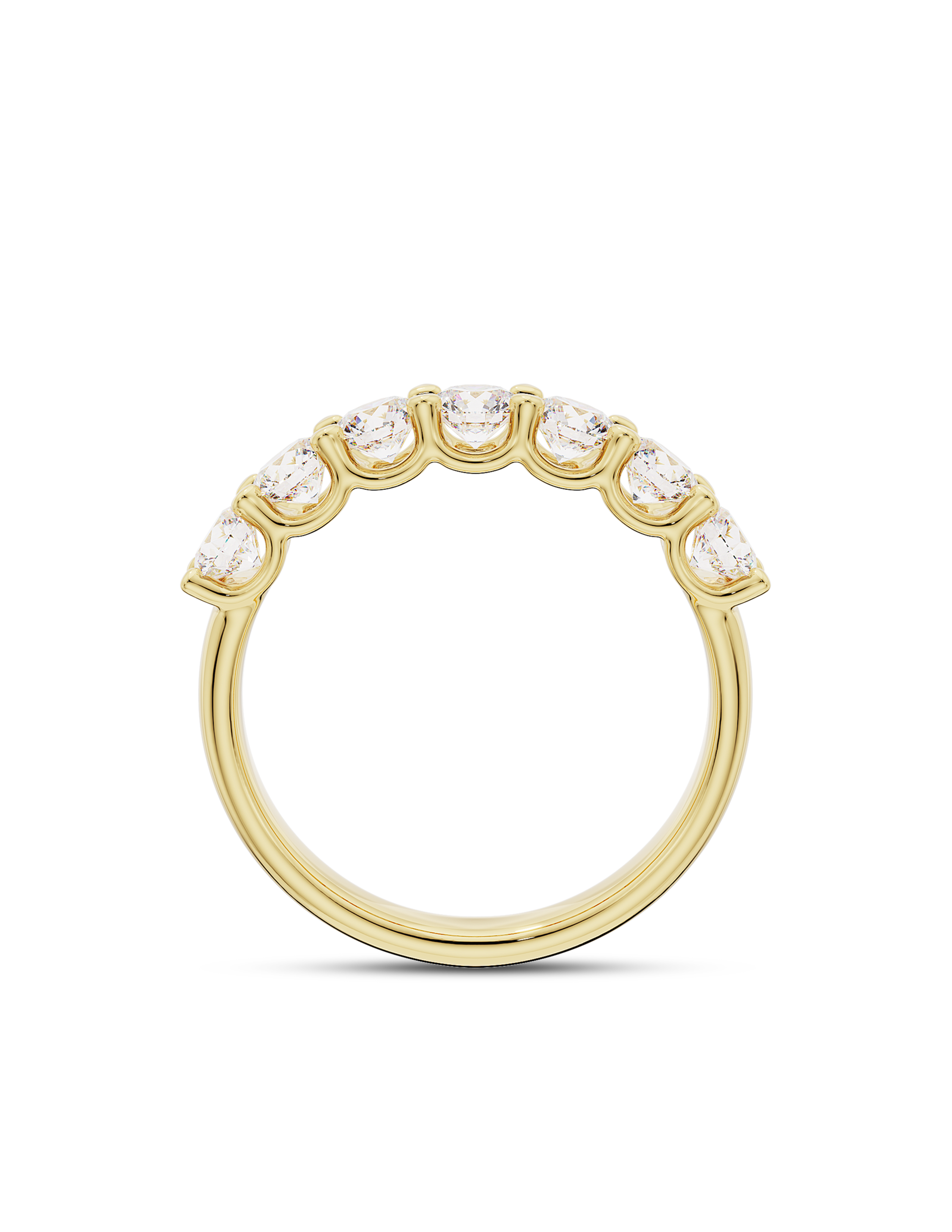 0.60 TCW Round Cut CVD Diamond Seven Stone Wedding Band