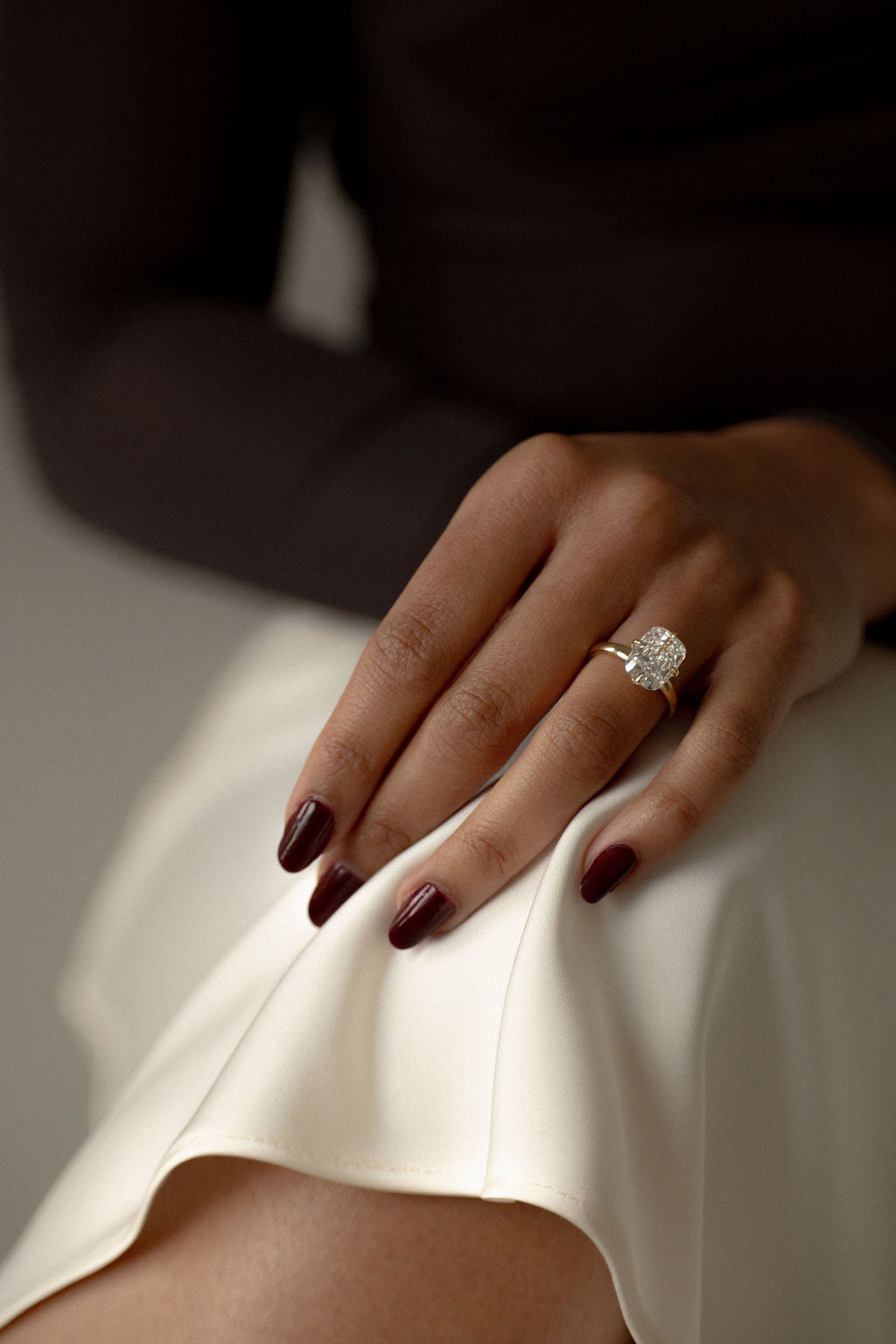 4.0 CT Elonagted Cushion CZ Diamond Engagement Ring- Home Trial Ring for Ashton