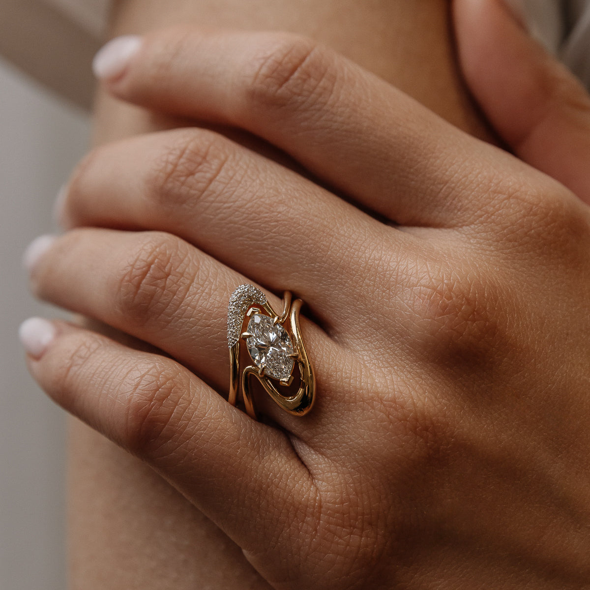 1.50 - 3.50 CT Marquise Lab Grown Diamond unique Engagement ring