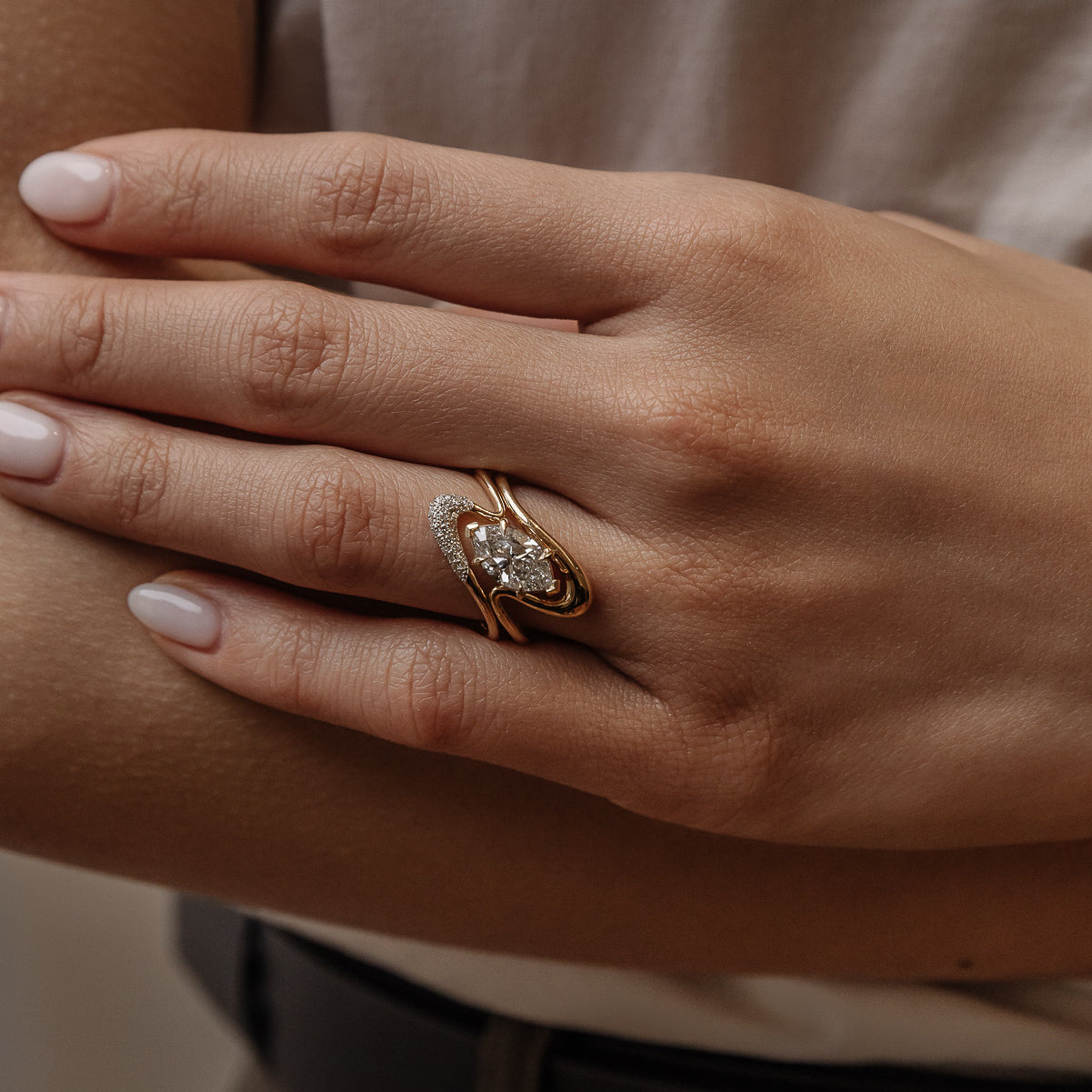 1.50 - 3.50 CT Marquise Lab Grown Diamond unique Engagement ring