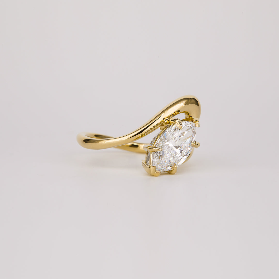 1.50 - 3.50 CT Marquise Lab Grown Diamond unique Engagement ring