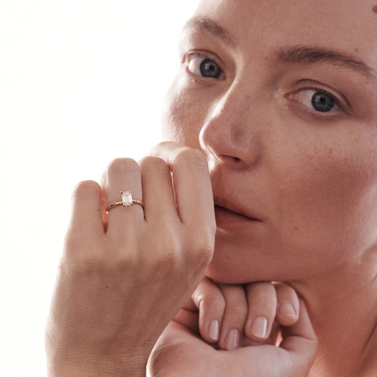 1.5 CT Emerald F/VS1 CVD Diamond Solitaire Engagement Ring - Camila Brown