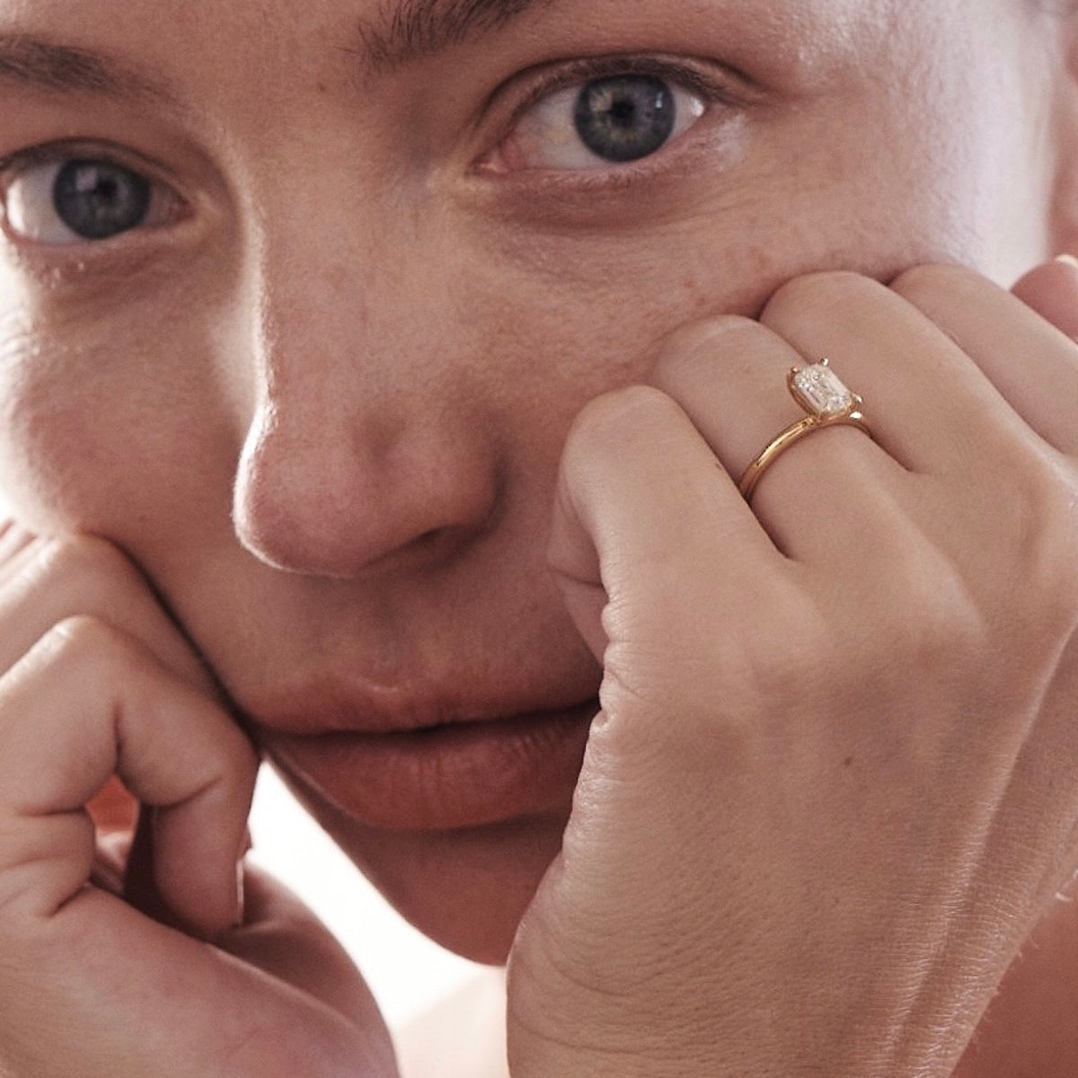 1.5 CT Emerald F/VS1 CVD Diamond Solitaire Engagement Ring - Camila Brown