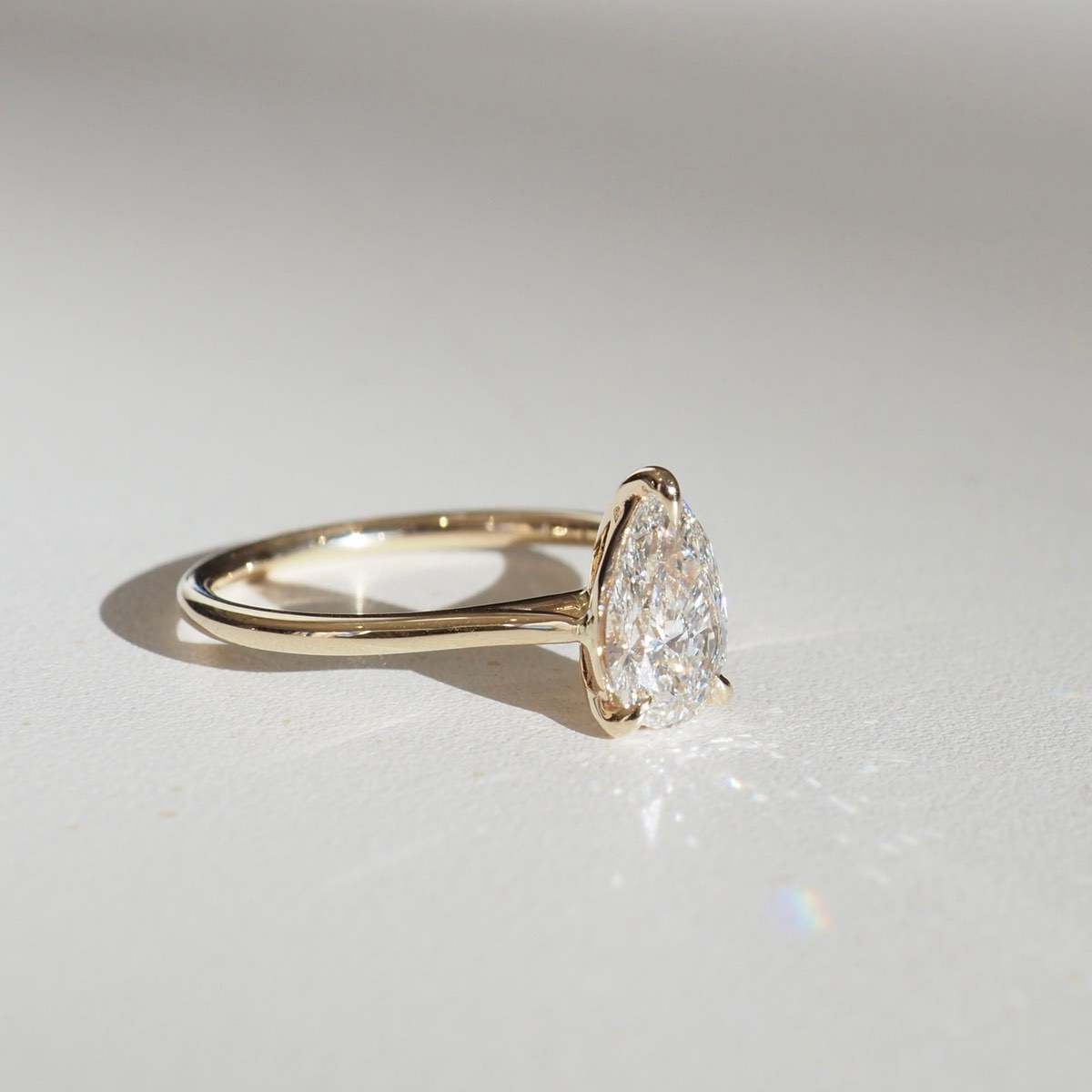 1.5 CT Pear G/VS1 CVD Diamond Solitaire Engagement Ring - Camila Brown