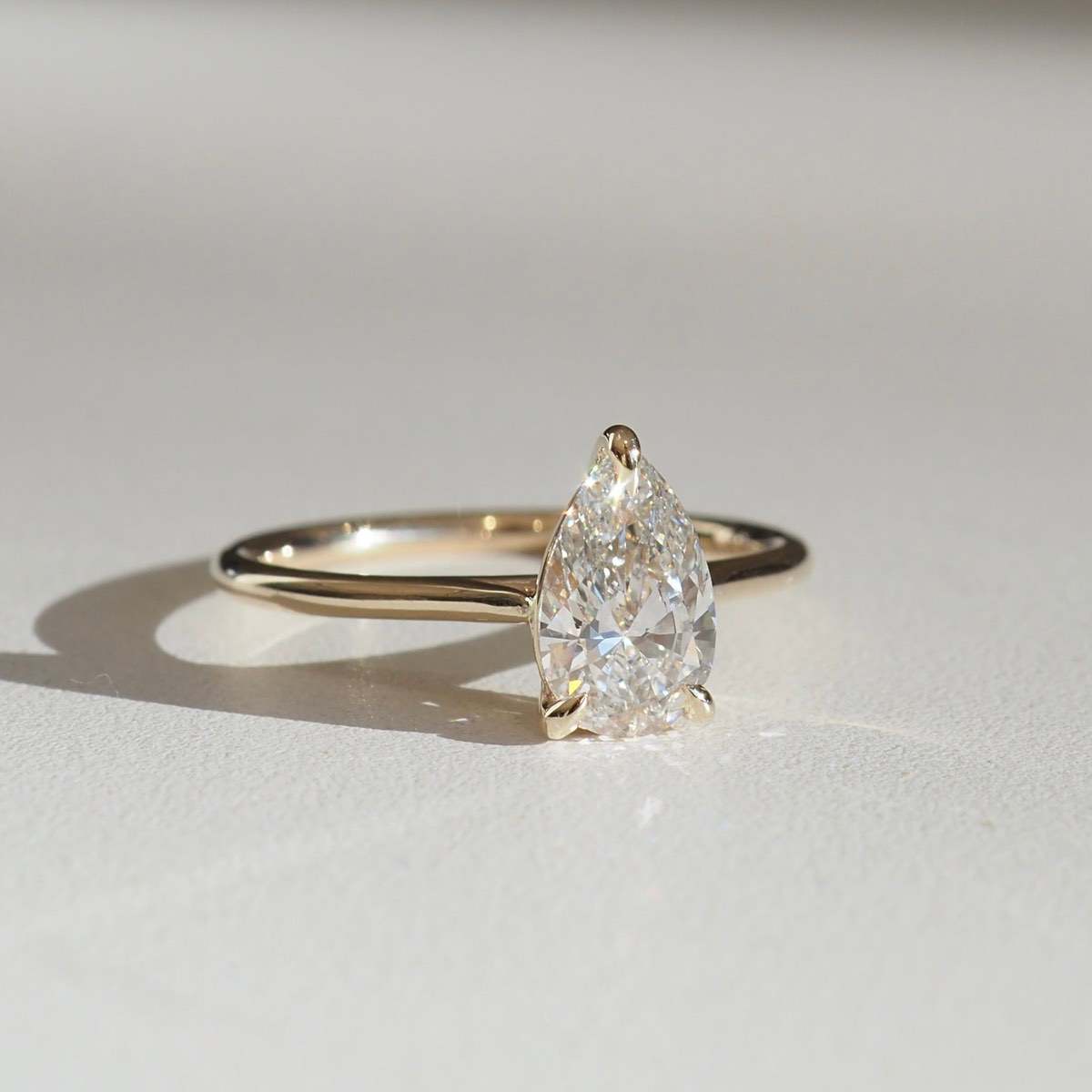 1.5 CT Pear G/VS1 CVD Diamond Solitaire Engagement Ring - Camila Brown