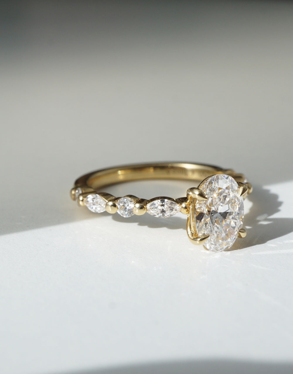 1.0 - 3.0 CT Oval Cut Lab Grown Diamond Pave Engagement Ring