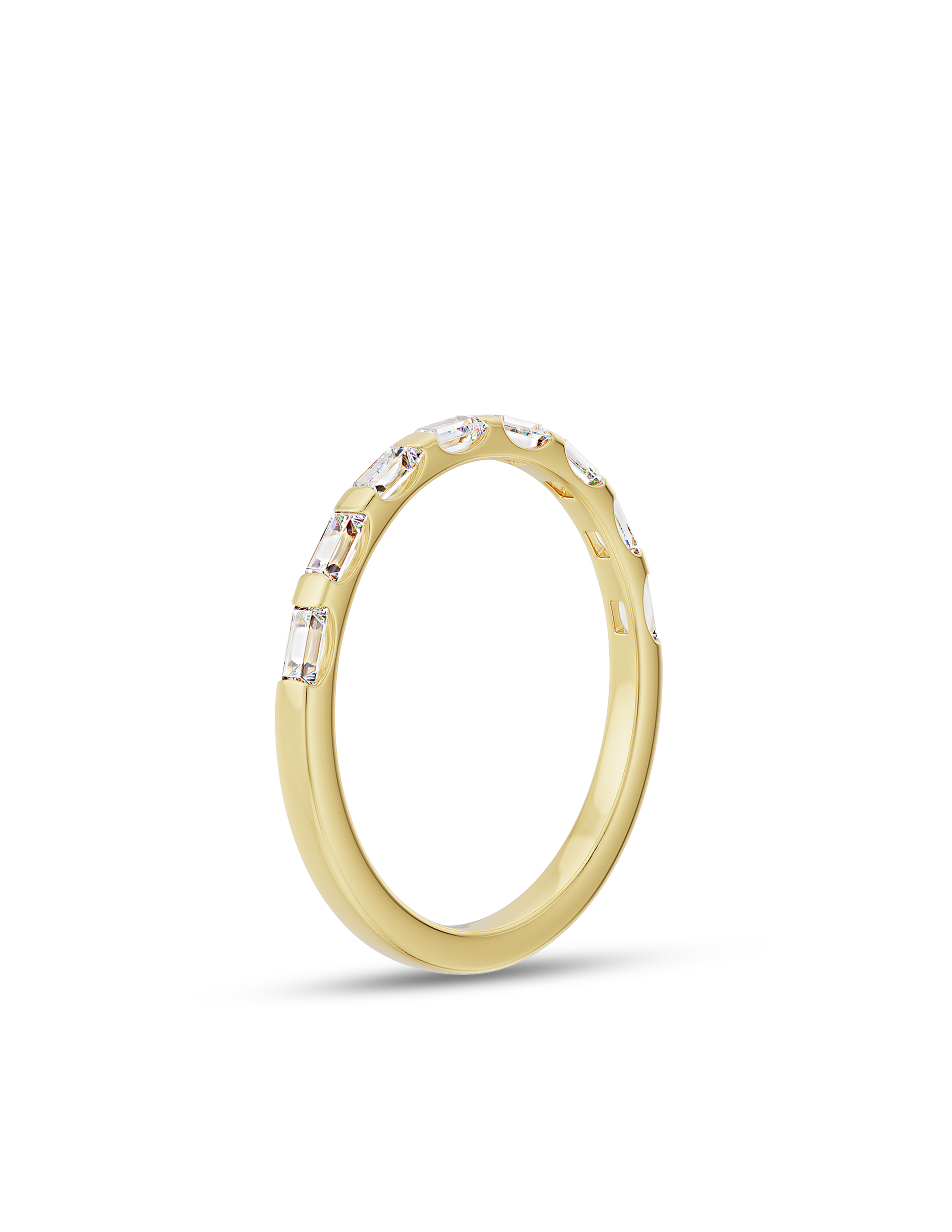 0.30 TCW Baguette CVD Diamond Half Eternity Wedding Band