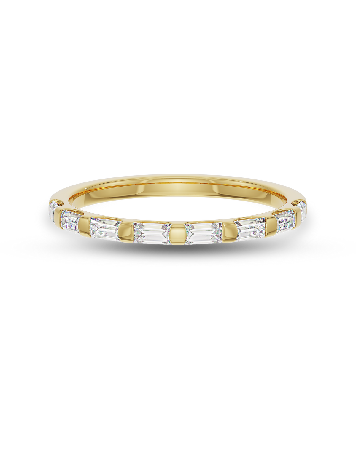 0.30 TCW Baguette Lab Grown Diamond Half Eternity Wedding Band