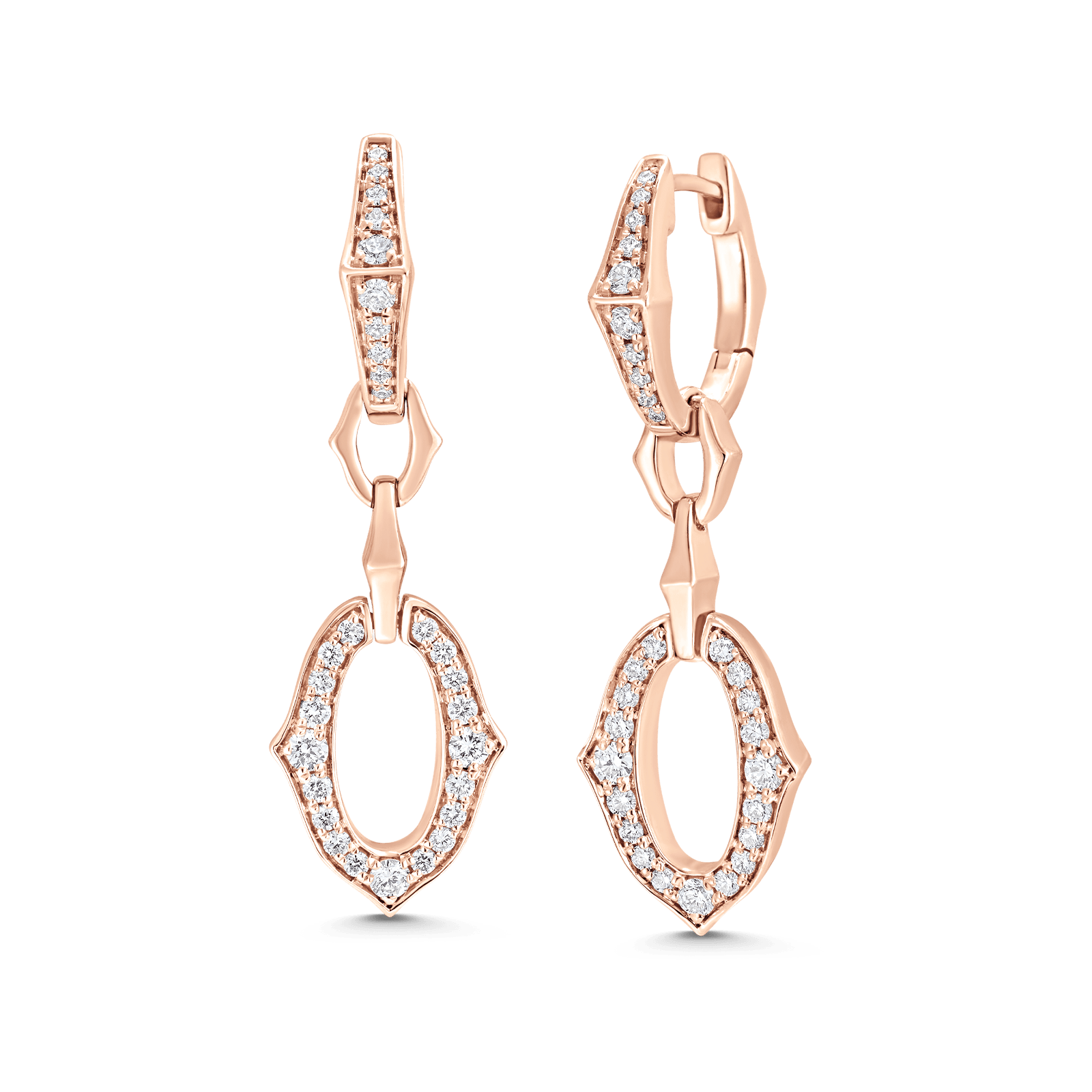 0.70 TCW Round Moissanite Diamond Link Drop Earrings - Camila Brown
