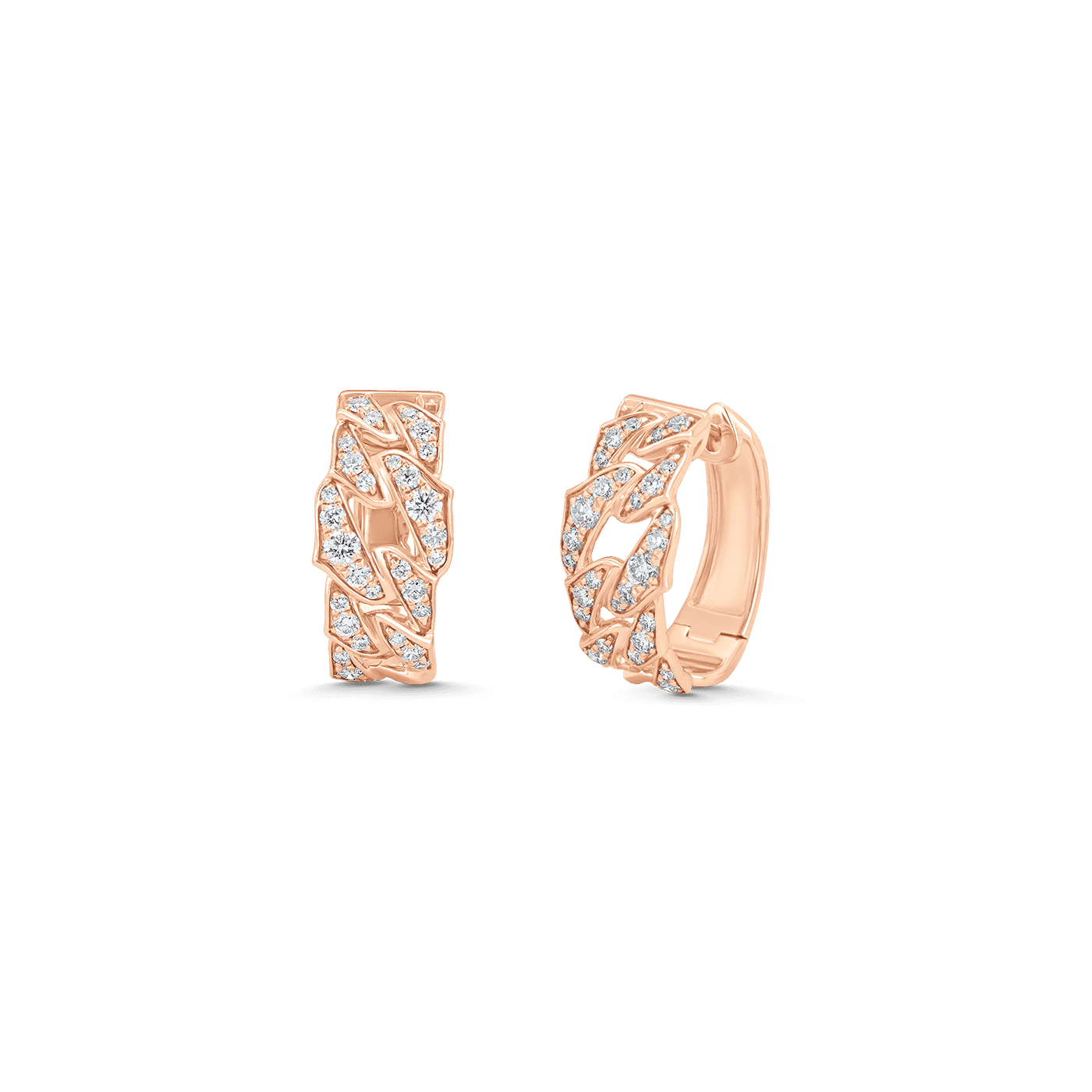 1.13 TCW Round Moissanite Diamond Link Huggie Earrings - Camila Brown