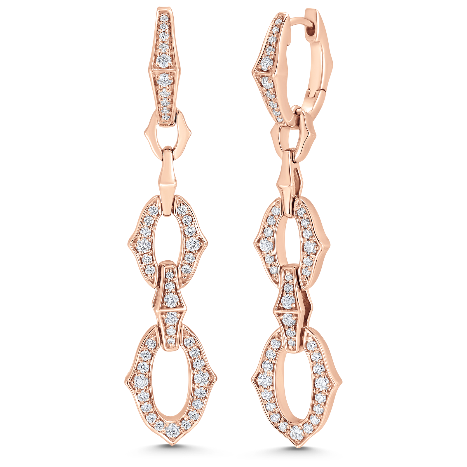 0.70 TCW Round Moissanite Diamond Link Drop Earrings - Camila Brown
