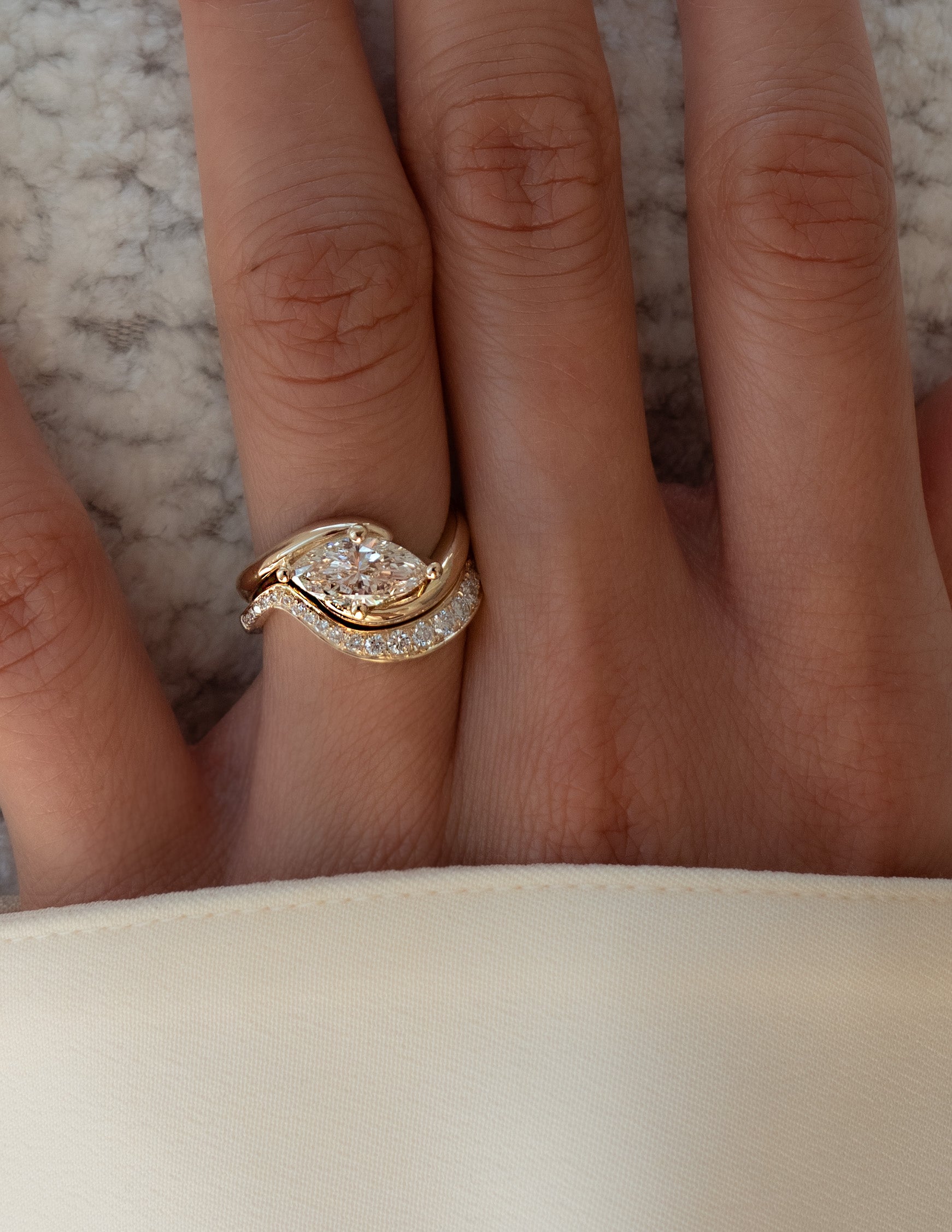 1.0CT - 2.0 CT Marquise Solitaire Setting Diamond Bridal Set