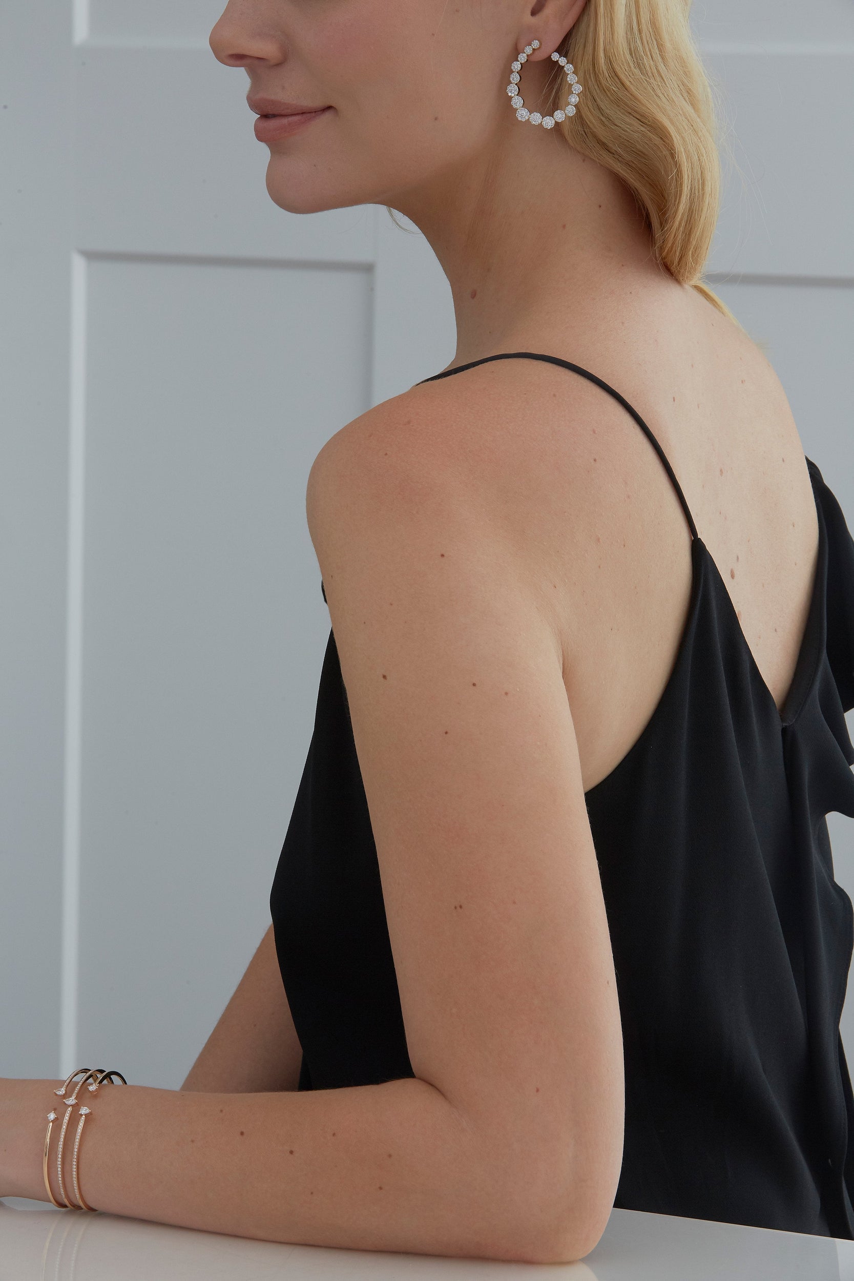 3.59 TCW Round Moissanite Diamond Hoop Earrings - Camila Brown