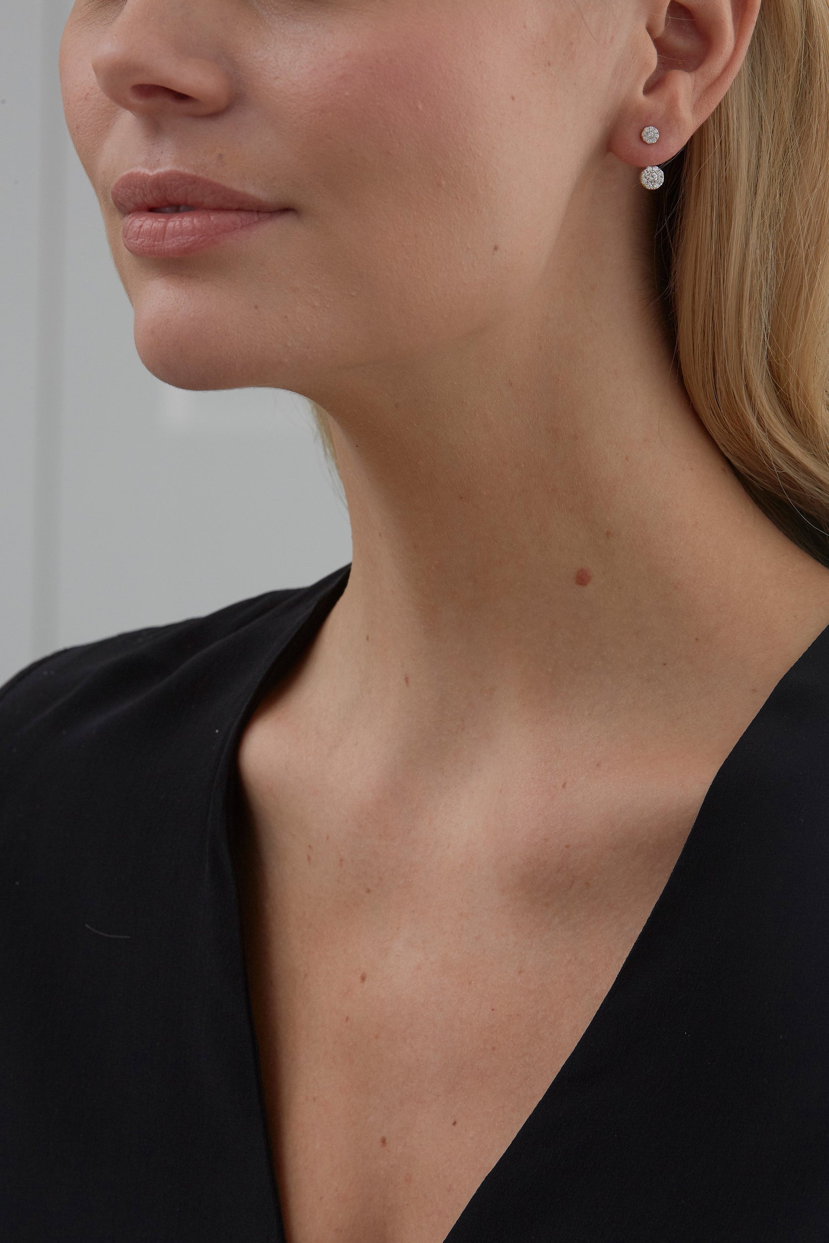 0.52 TCW Round Moissanite Diamond Ear Jacket Earrings - Camila Brown