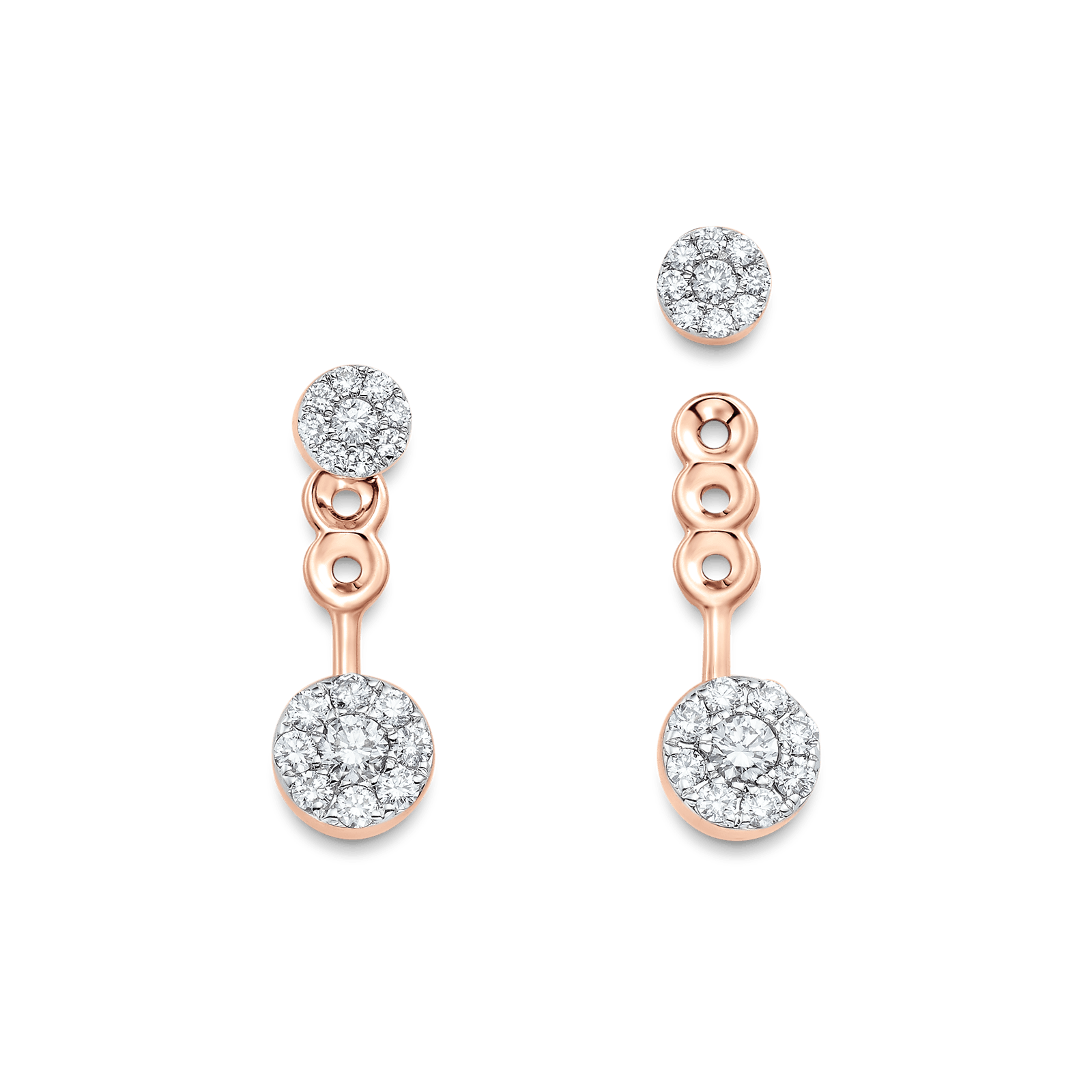0.52 TCW Round Moissanite Diamond Ear Jacket Earrings - Camila Brown