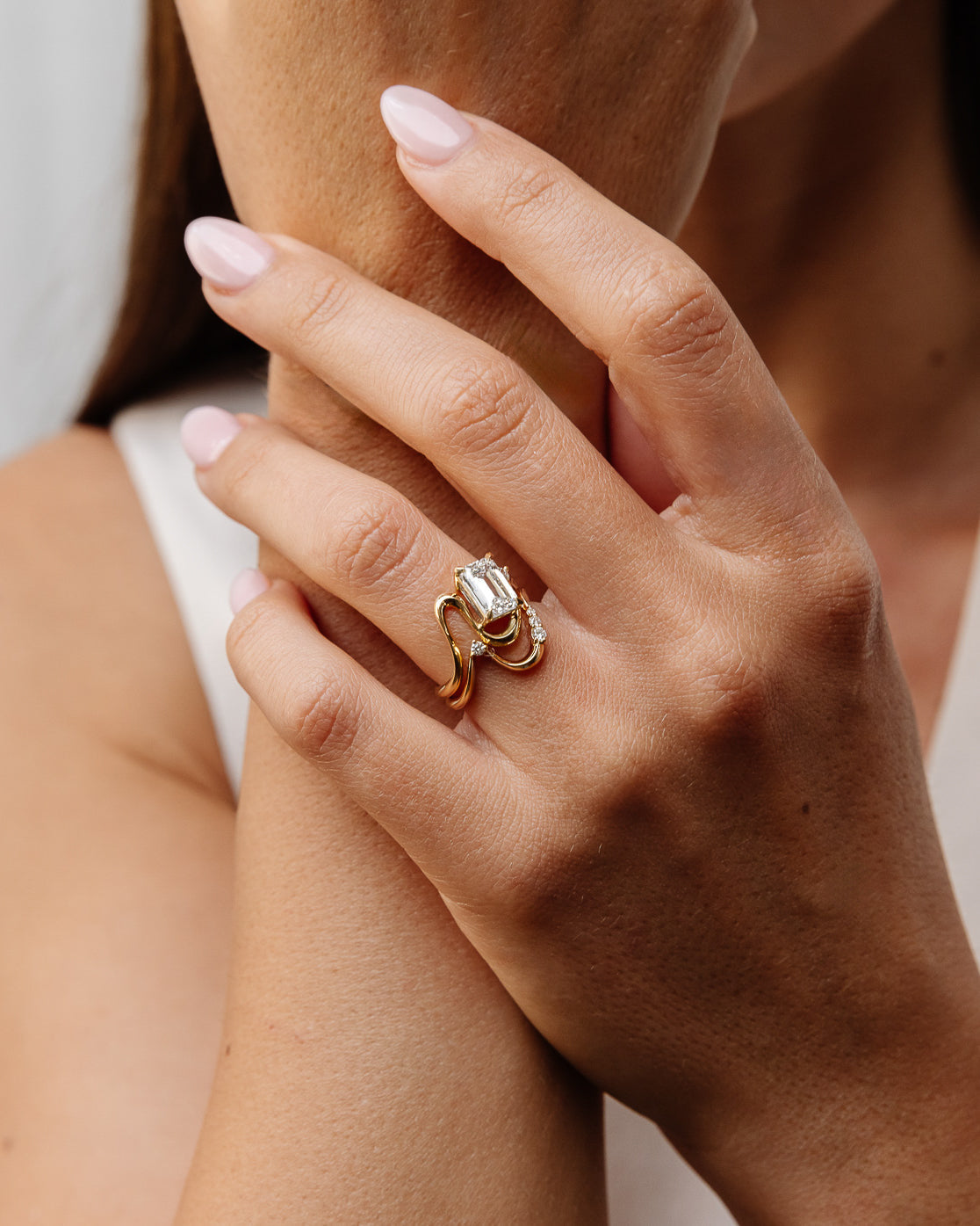 1.51 -3.50 CT Emerald Lab Grown Diamond Unique Bridal Ring Set