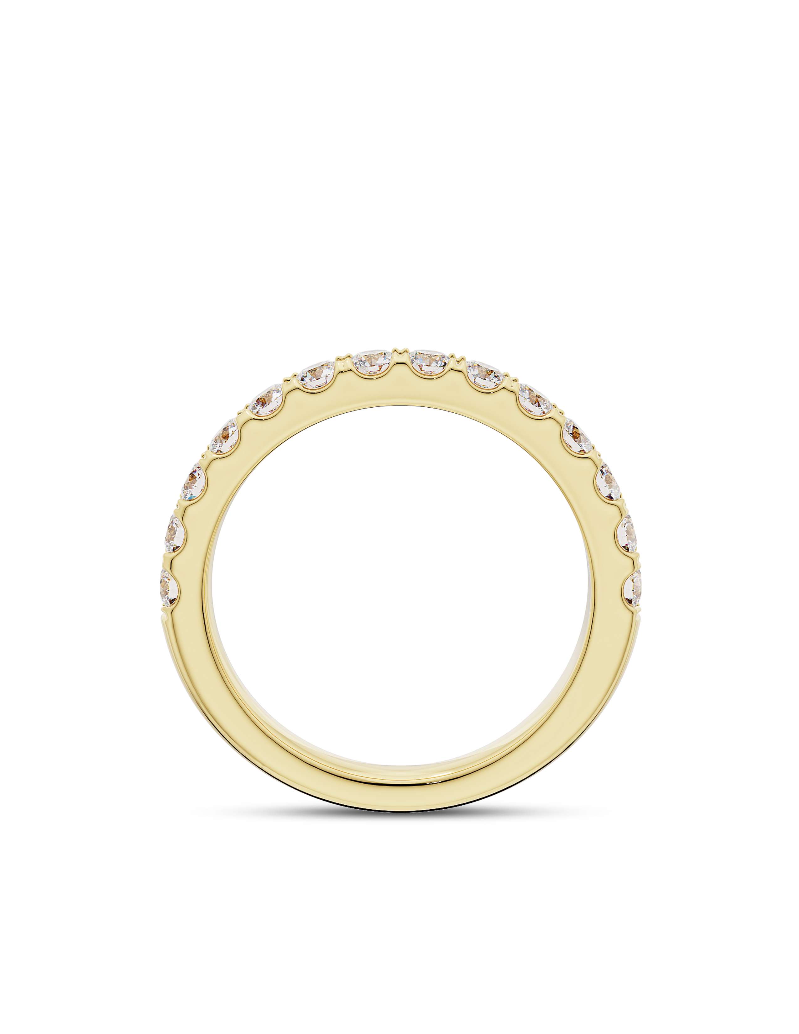 0.50 TCW Round Cut CVD Diamond Half Eternity Wedding Band
