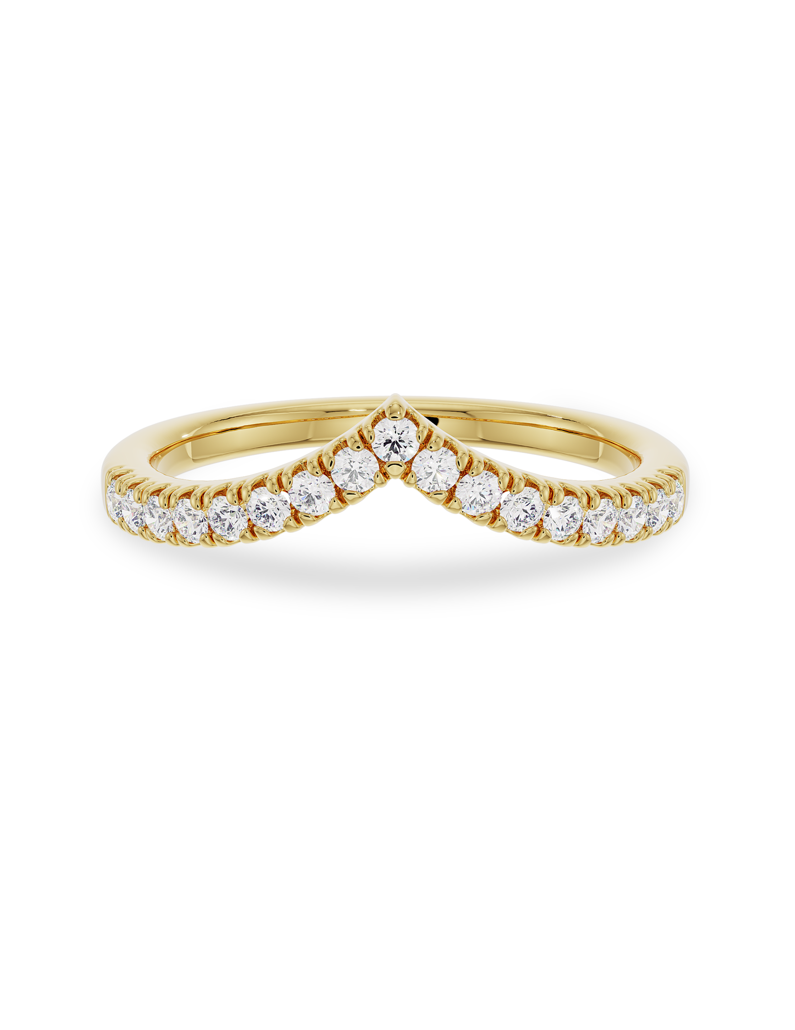 0.30 TCW Round Cut CVD Diamond Curved Wedding Band