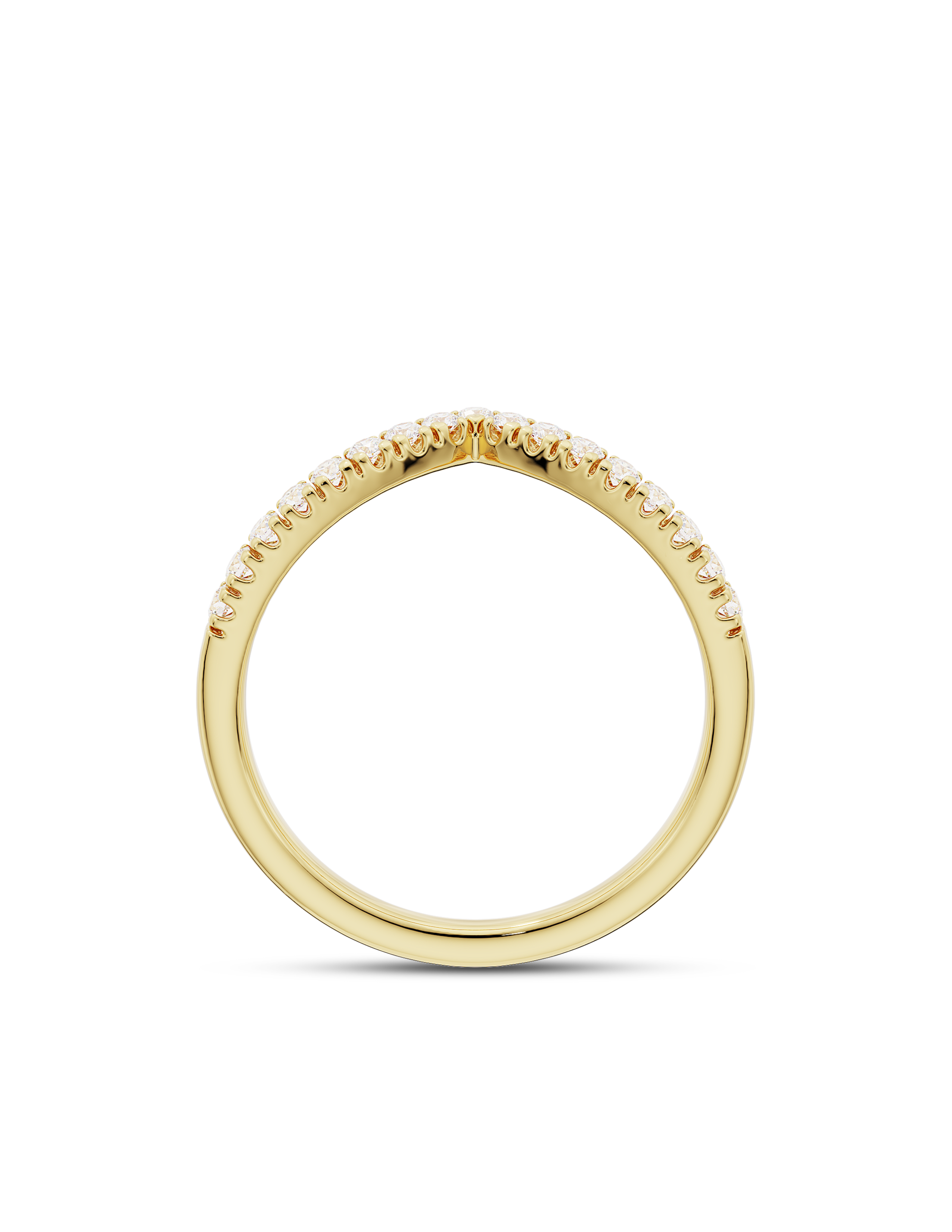 0.30 TCW Round Cut CVD Diamond Curved Wedding Band