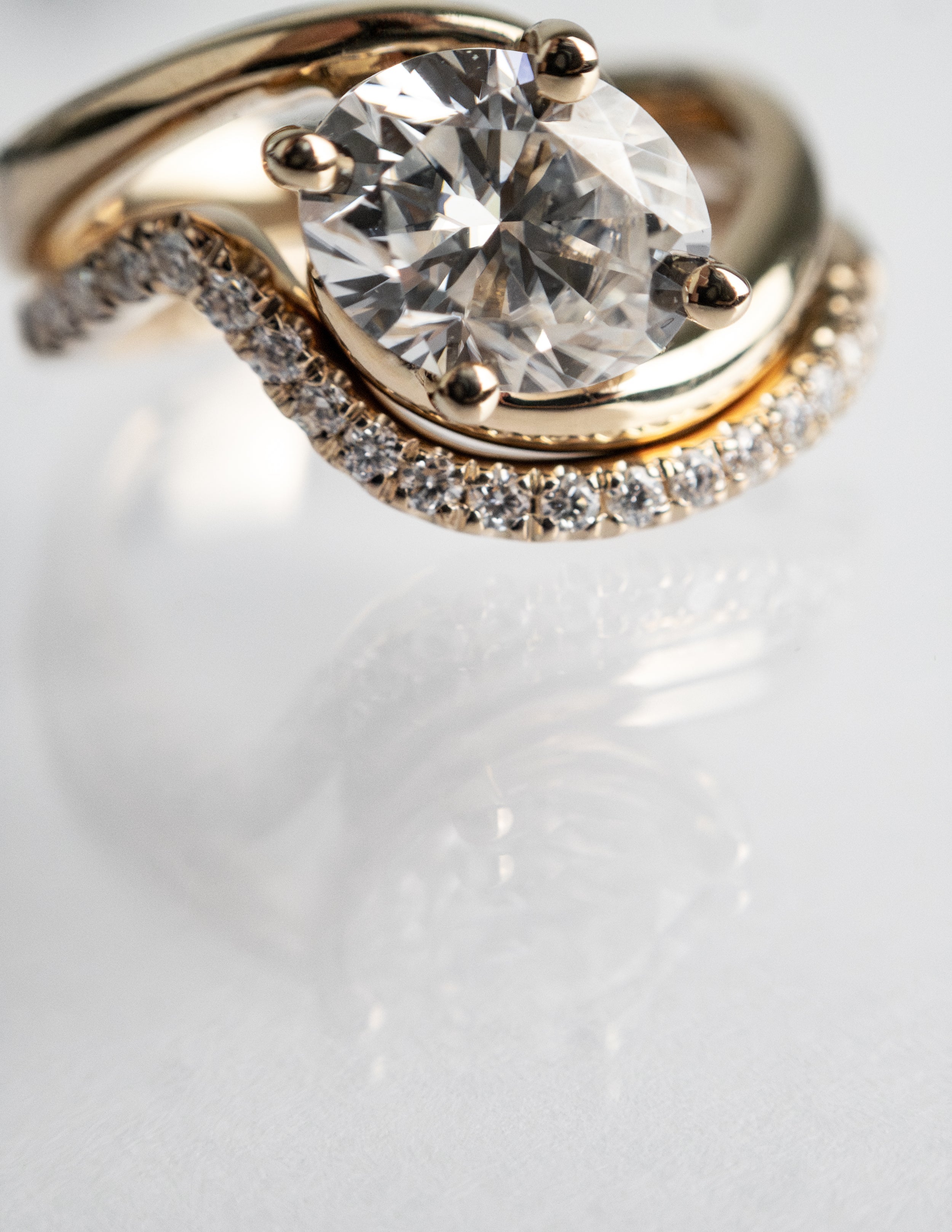 1.0 - 2.0 CT Oval Cut Lab Grown Diamond Solitaire Bridal Ring Set