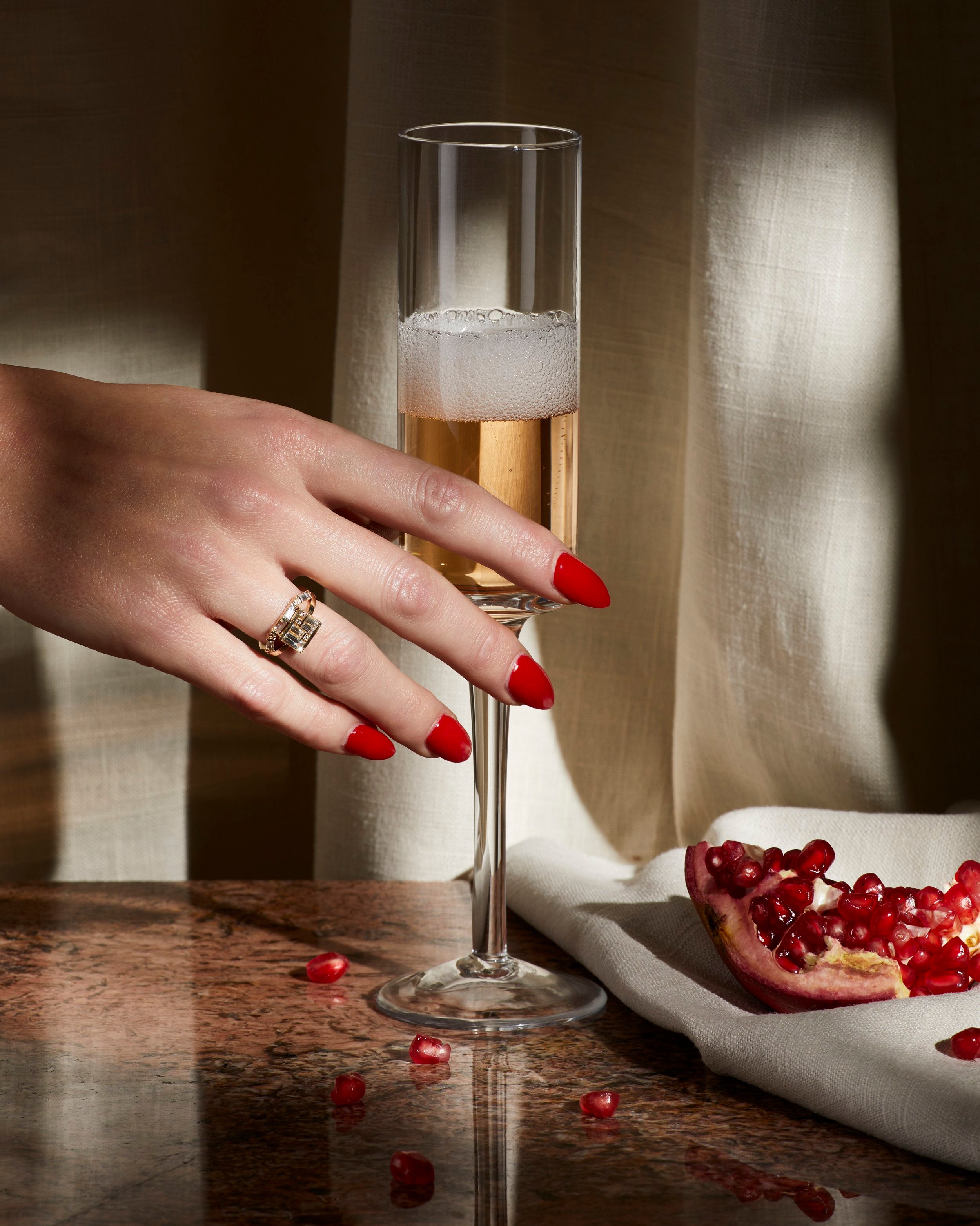 1.0 TCW Baguette & Round Lab Grown Diamond Engagement Ring