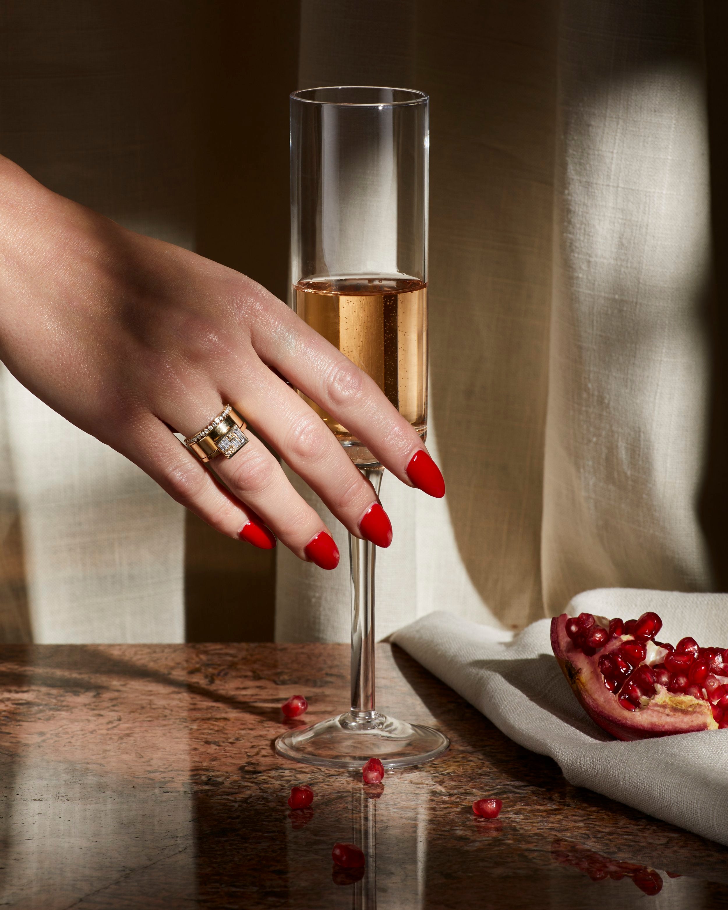 1.0 TCW Baguette & Round Lab Grown Diamond Engagement Ring