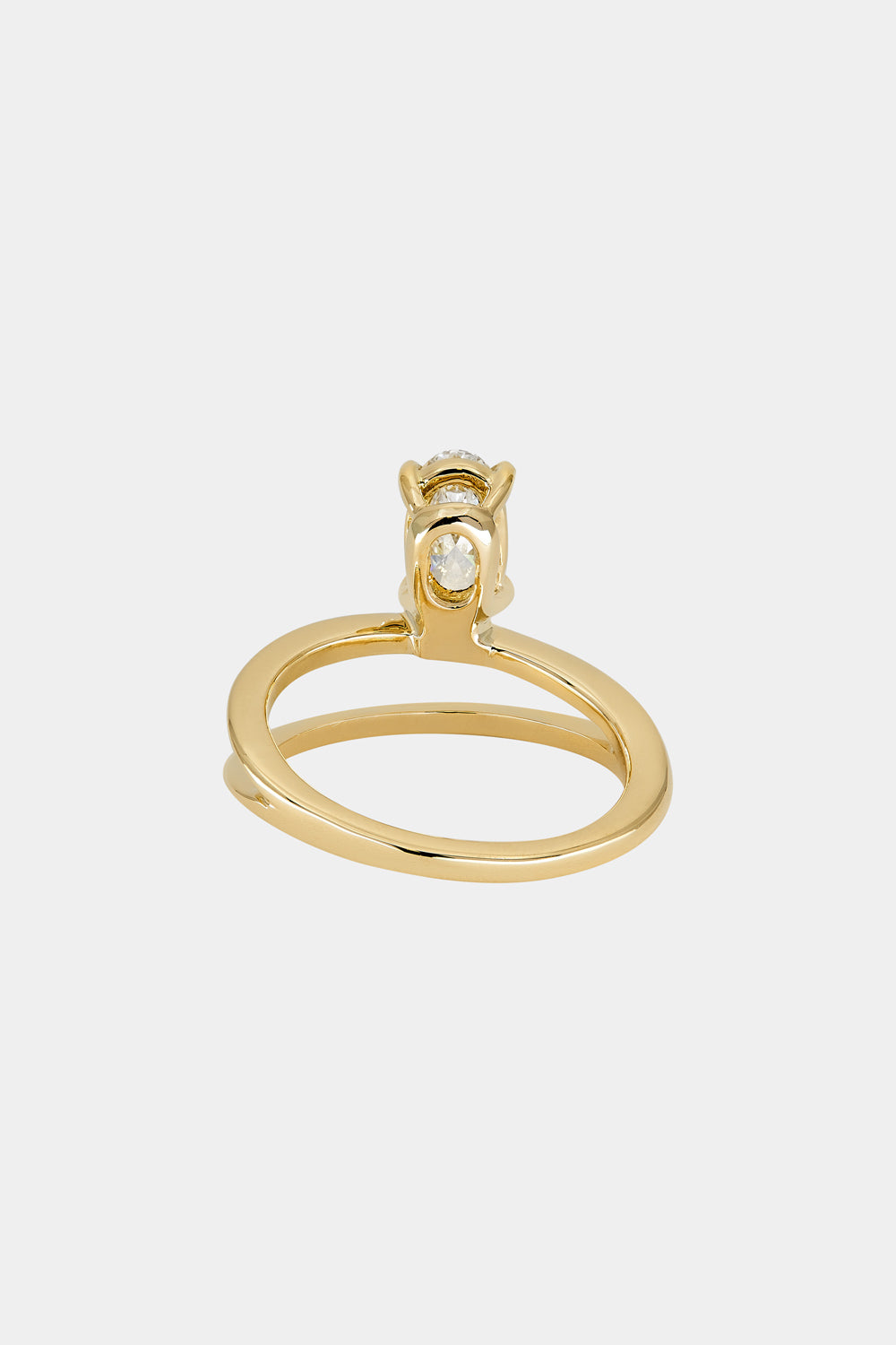 0.50 CT Oval Shaped Moissanite Double Band Engagement Ring