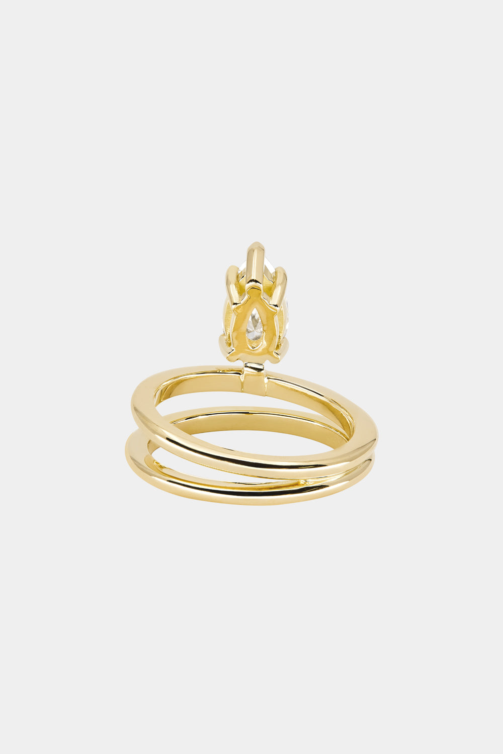 0.50 CT Pear Shaped Moissanite Double Band Engagement Ring