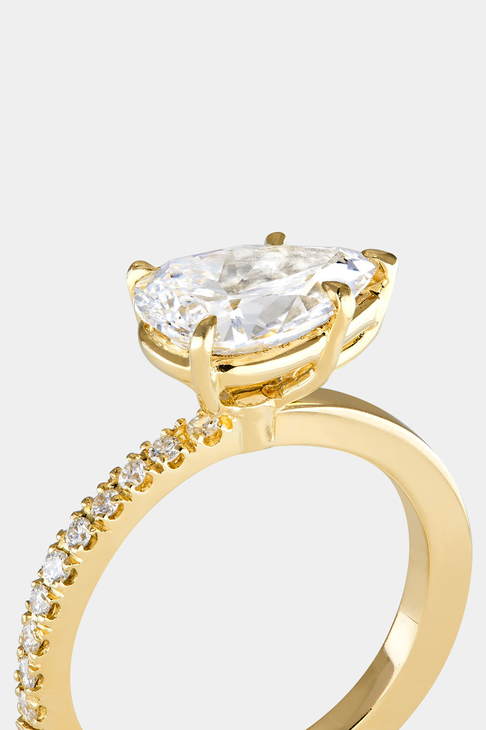 0.50 CT Pear Shaped Moissanite East-West Engagement Ring