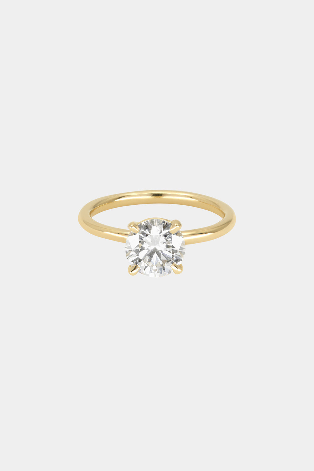 0.50 CT Round Shaped Moissanite Solitaire Engagement Ring