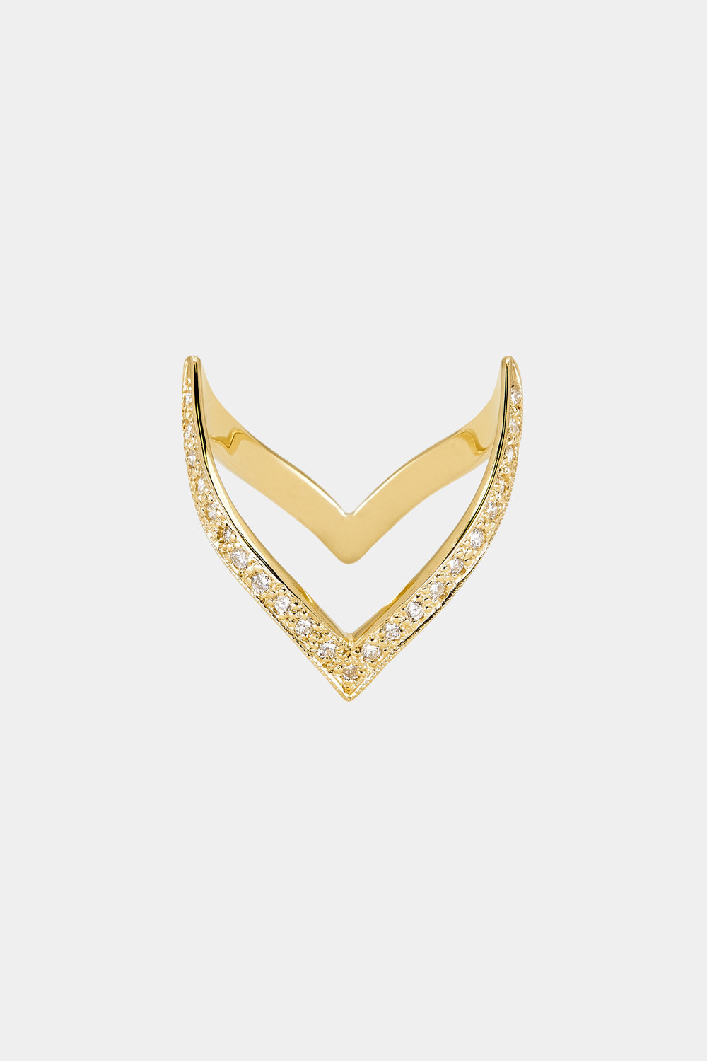 0.35 TCW Round Shaped Moissanite Curved Wedding Band