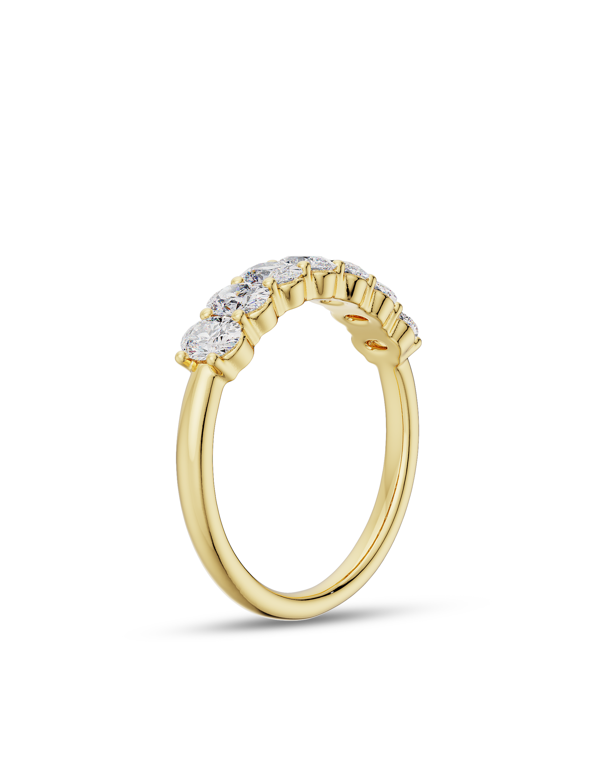 0.50 TCW Oval Cut CVD Diamond Seven Stone Wedding Band