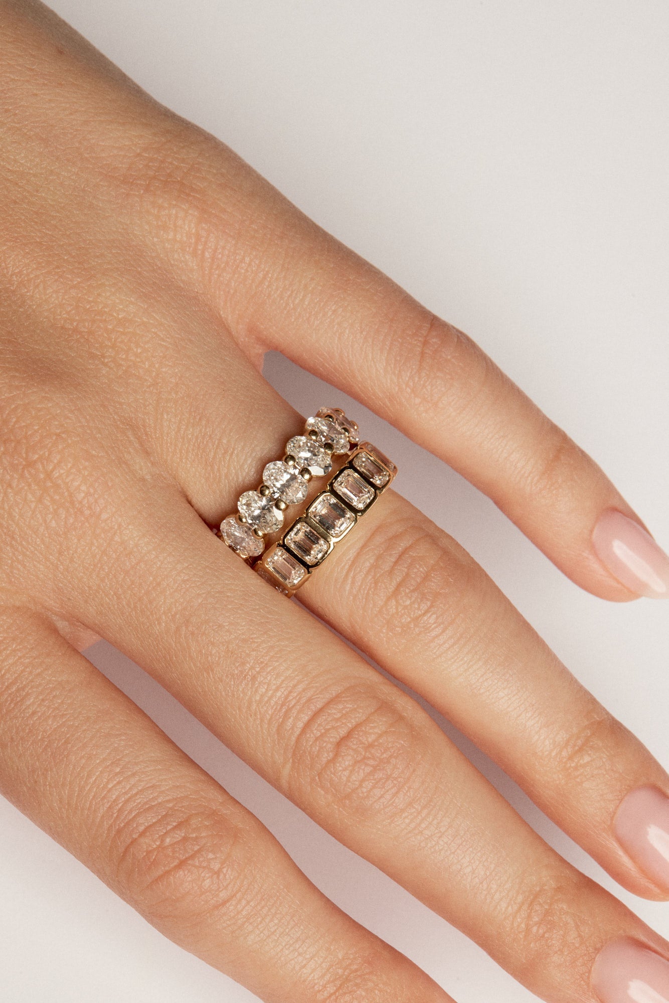 3.50 TCW Oval Shaped Moissanite Full Eternity Wedding Band