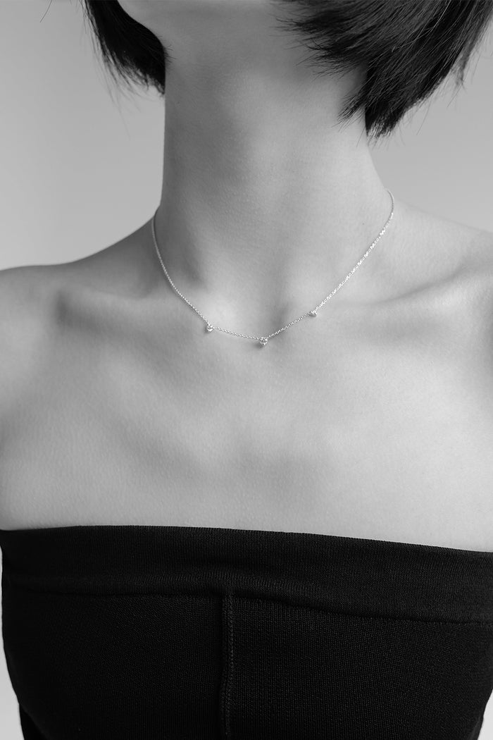 Three Round Diamond Moissanite Necklace
