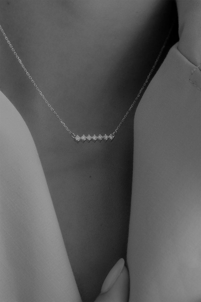 Round Cut Buttercup Style Moissanite Diamond Necklace