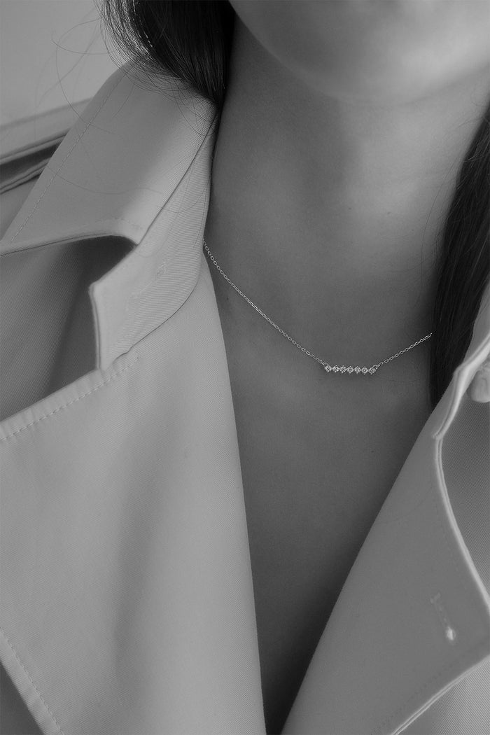 Round Cut Buttercup Style Moissanite Diamond Necklace