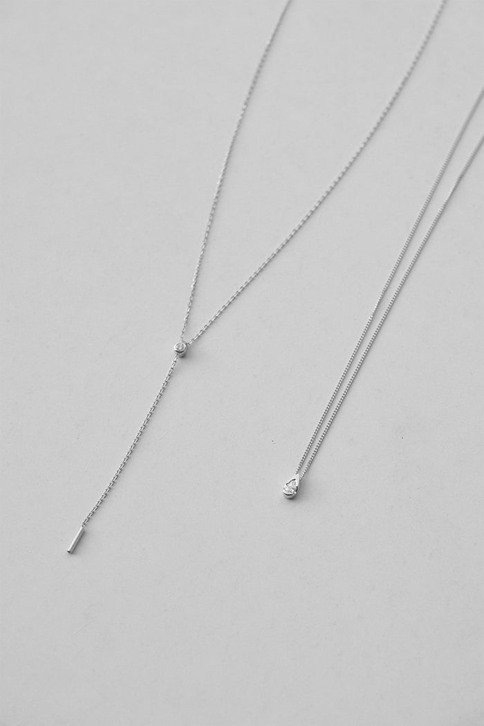 Round Cut Lariat Moissanite Diamond Necklace