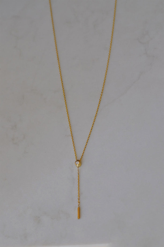 Round Cut Lariat Moissanite Diamond Necklace