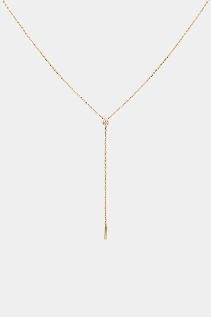 Round Cut Lariat Moissanite Diamond Necklace