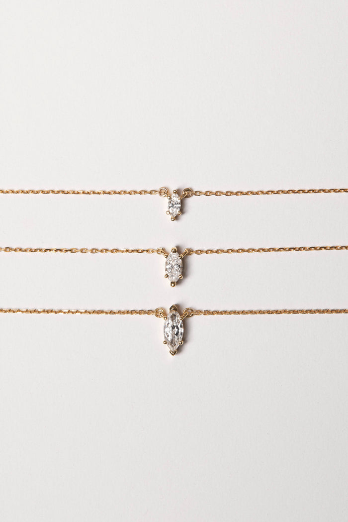 Mini Marquise Moissanite Diamond Necklace