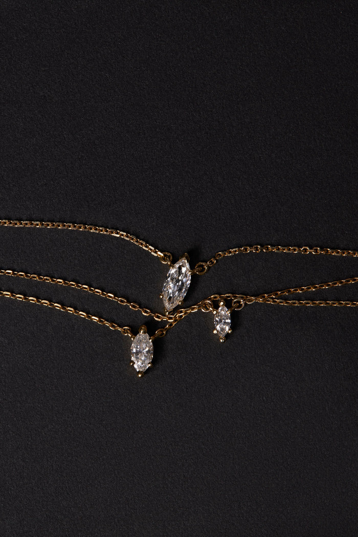 Mini Marquise Moissanite Diamond Necklace