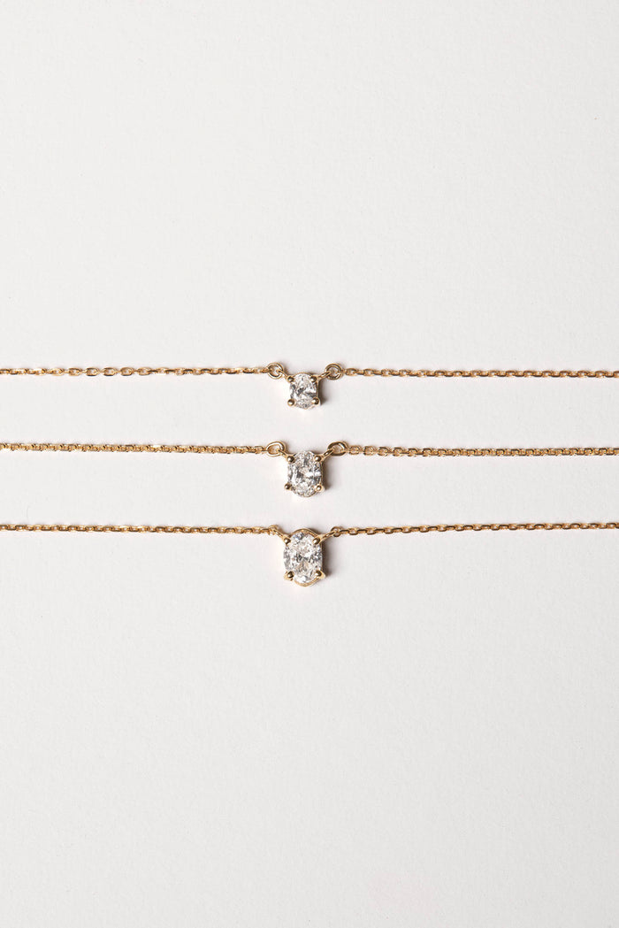 Mini Oval Moissanite Diamond Necklace