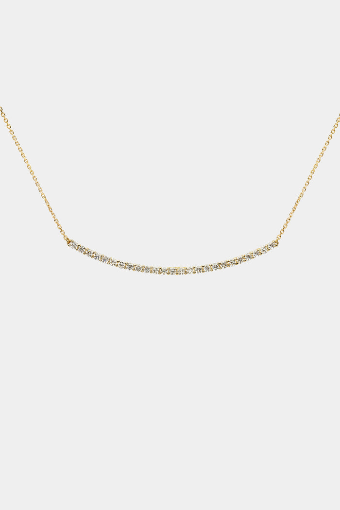 Round Cut Bar Moissanite Diamond Necklace